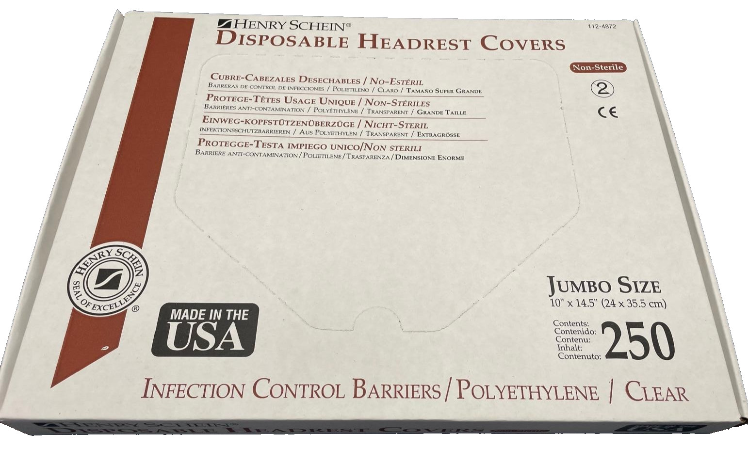 250 x Henry Schein Disposable Headrest Covers Infection Control Barriers Jumbo