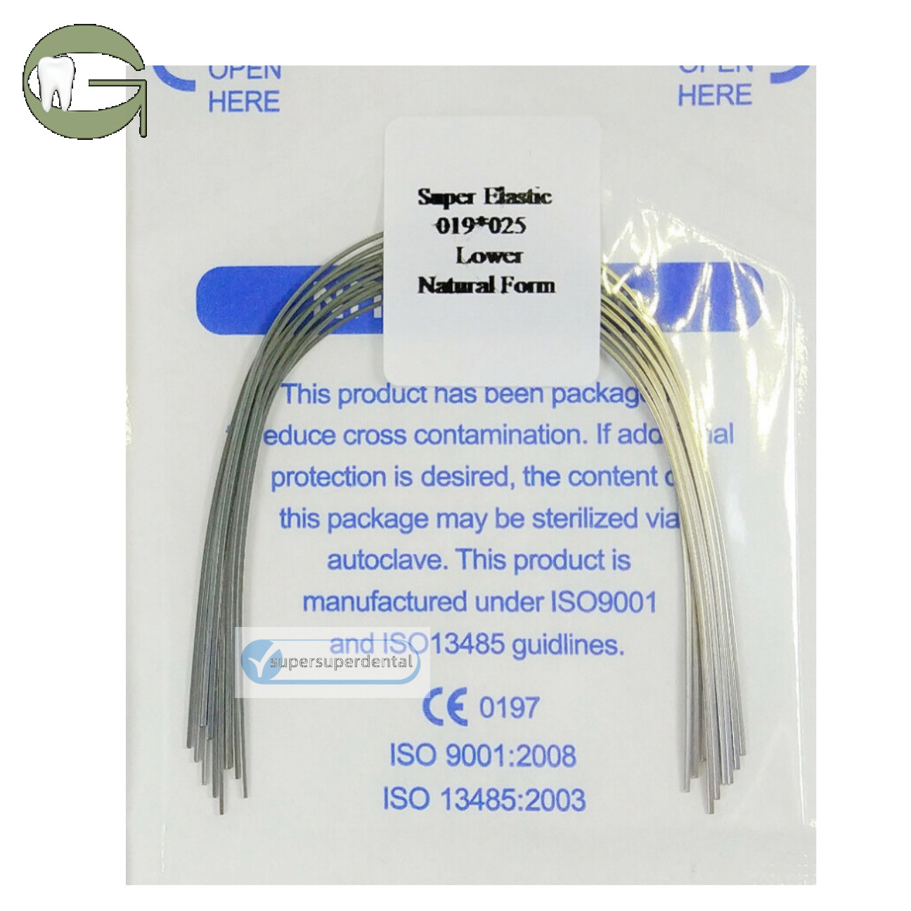 Dental Orthodontic Niti Arch Wire Rectangular Natural Form Super Elastic