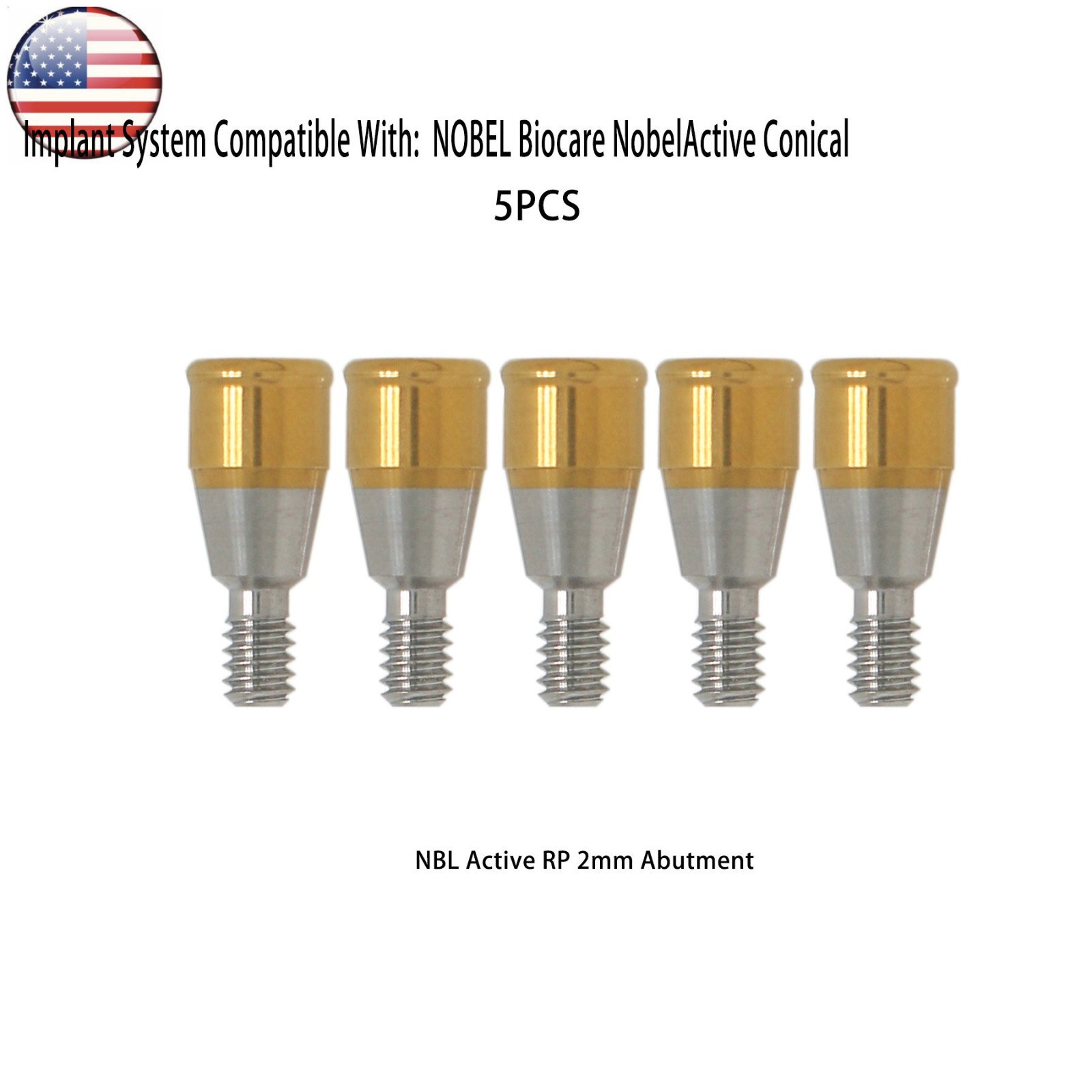 US Dental Locator Abutments for Nobel Active Conical RP NA451/2/3/4/5mm Height