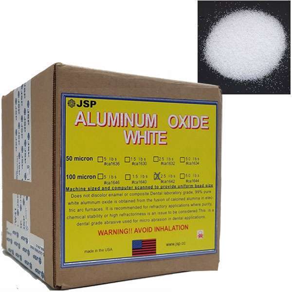 JSP White Aluminum Oxide Powder – 100 Micron (120 Grit), 25 Lb.