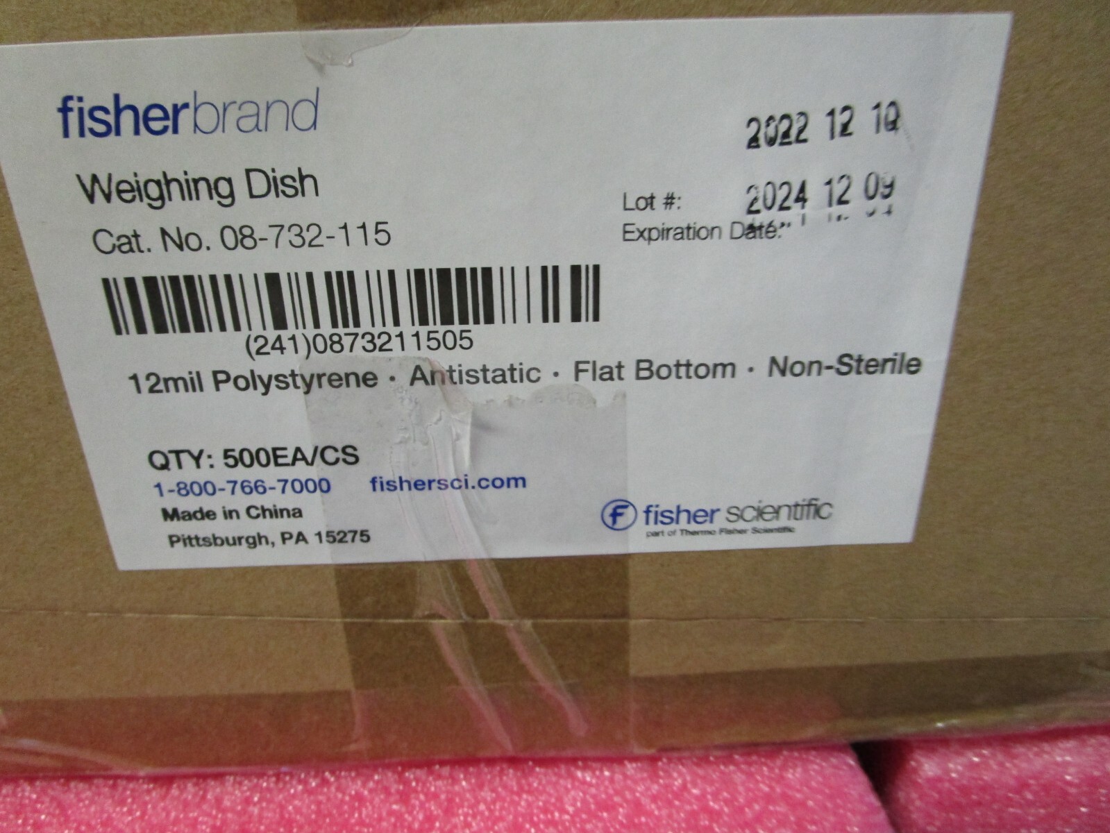 Qty 500 Fisher Scientific White Weighing Dish 12 mil 08-732-115 FisherBrand