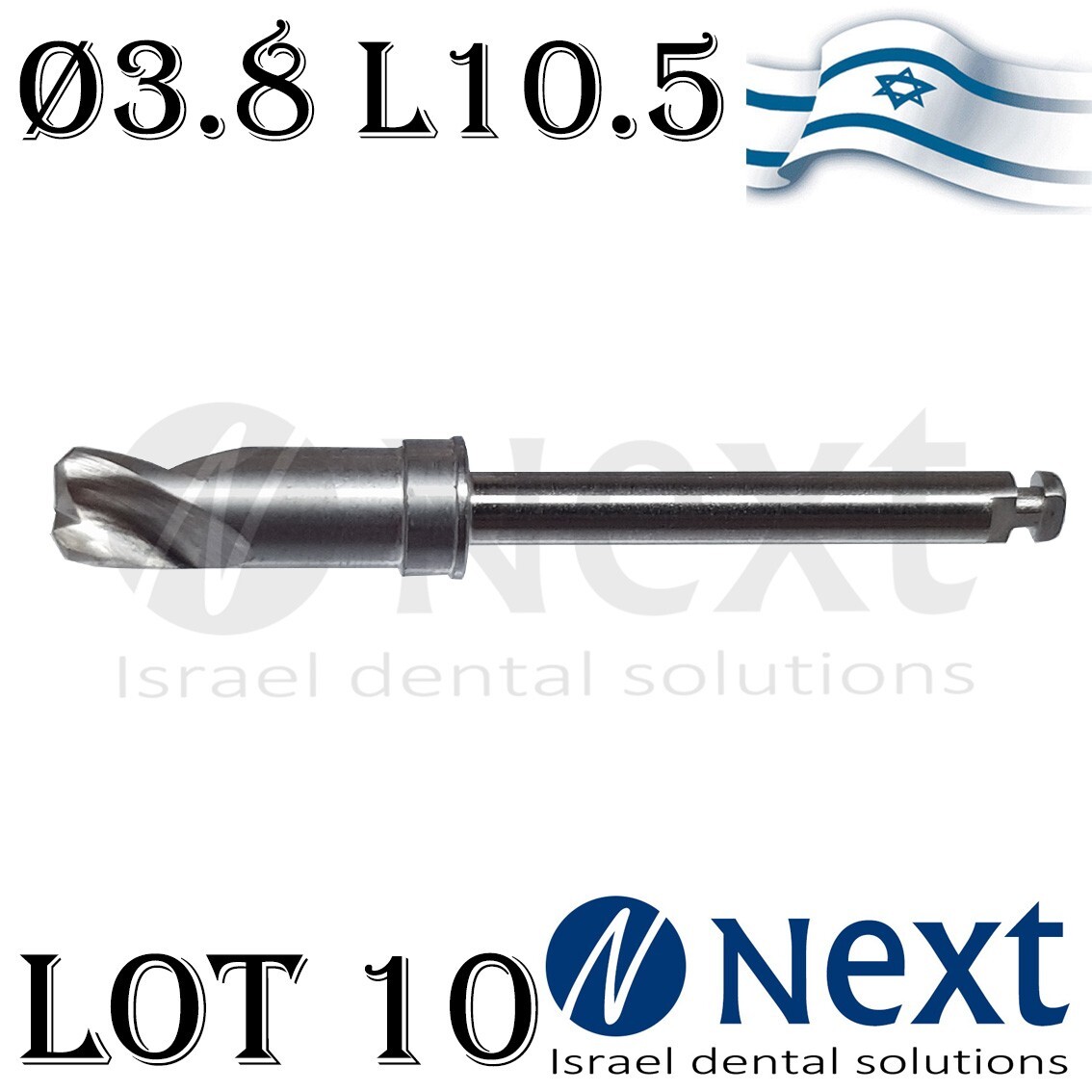 LOTx10 Dental Surgical Drill External Irrigation 3.8 mm L 10.5mm Israel made 26