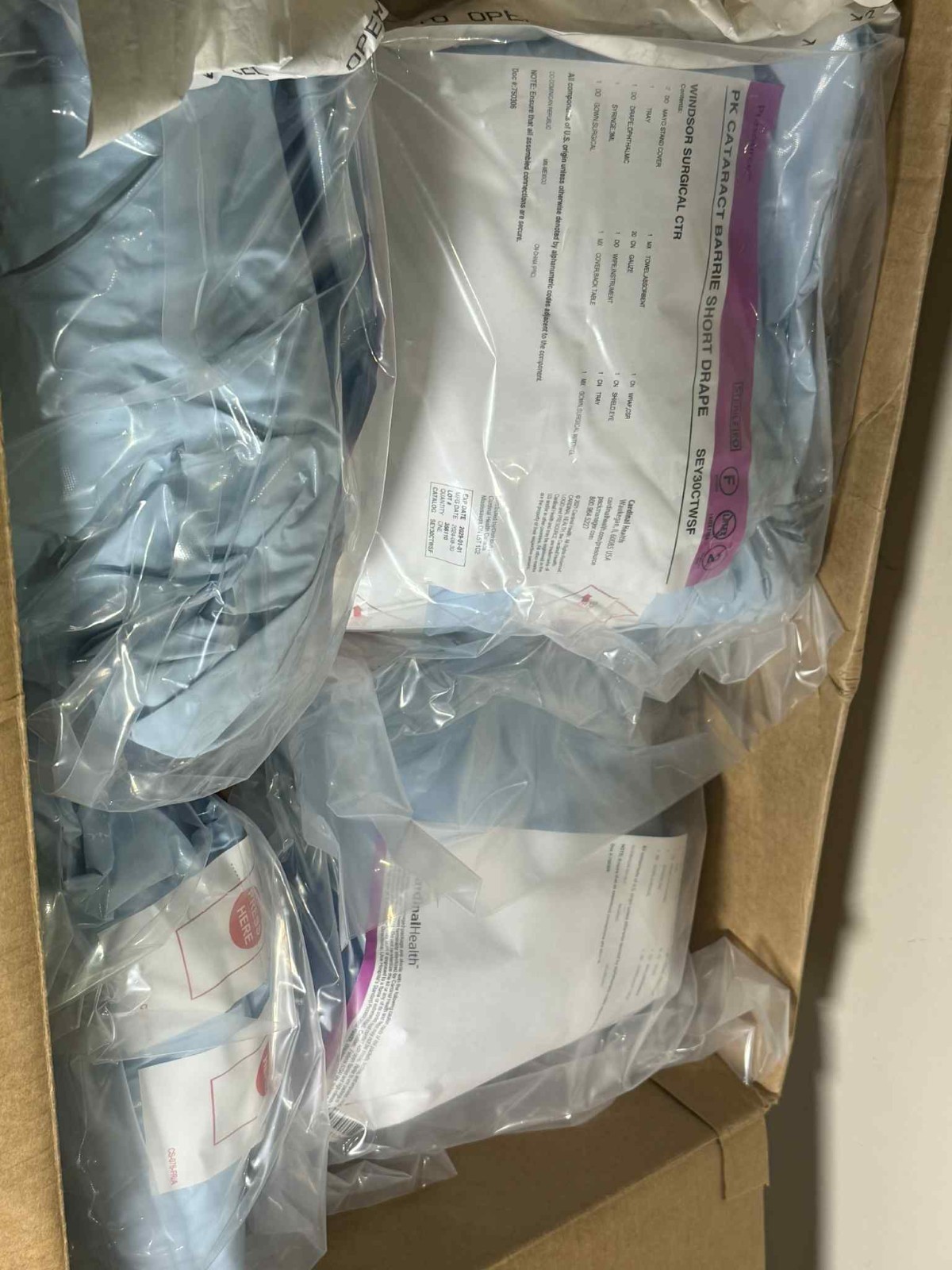 Cardinal Health SEY30CTWSF PK Cataract Barrier Short Drape Kit – Lot of 6 – Seal