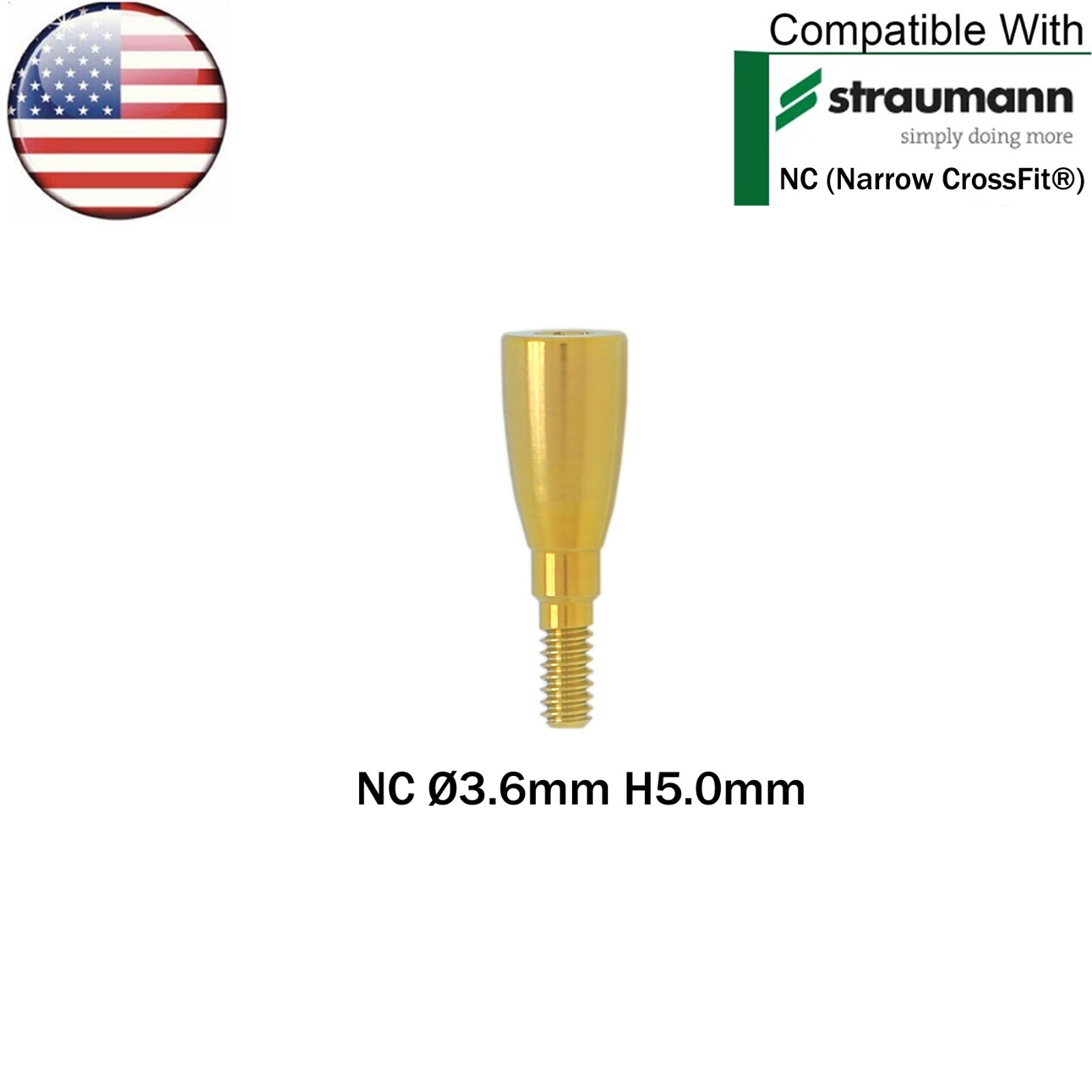 US Dental Healing Abutment Healing Closure Cap Mini Fit Straumann ITI Ø3.6/4.8mm