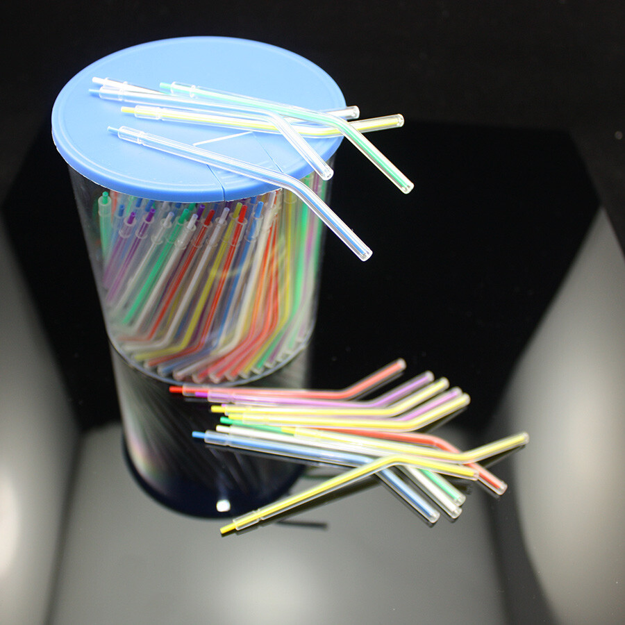 NEW 500 PCS Disposable Rainbow Dental Spray Nozzles Tips 3-Way Air Water Syring