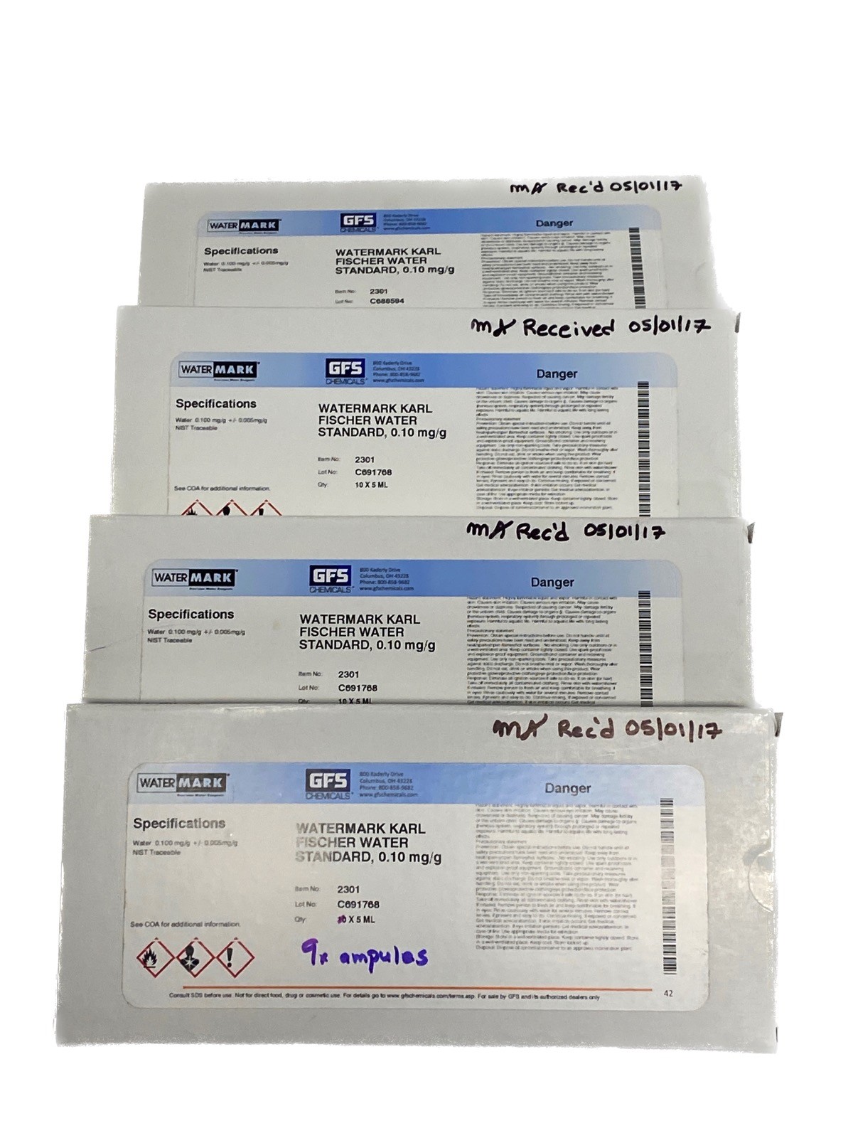 (39) WATERMARK Hydranal Water Standard 0.1 for Karl Fischer Titration 2301