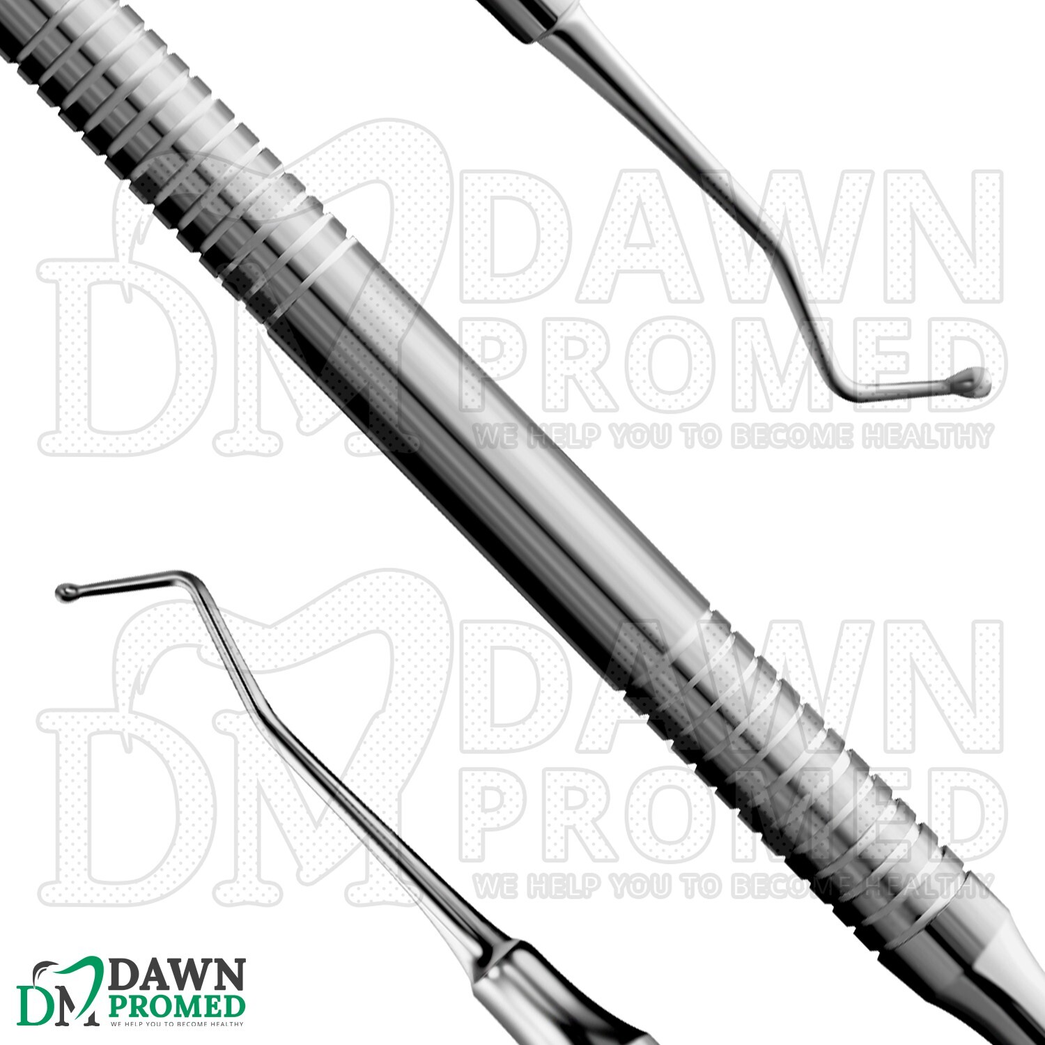 3 Pcs Dental Ball Burnisher Double Ended 1mm-2mm Restorative Amalgam Filling Set