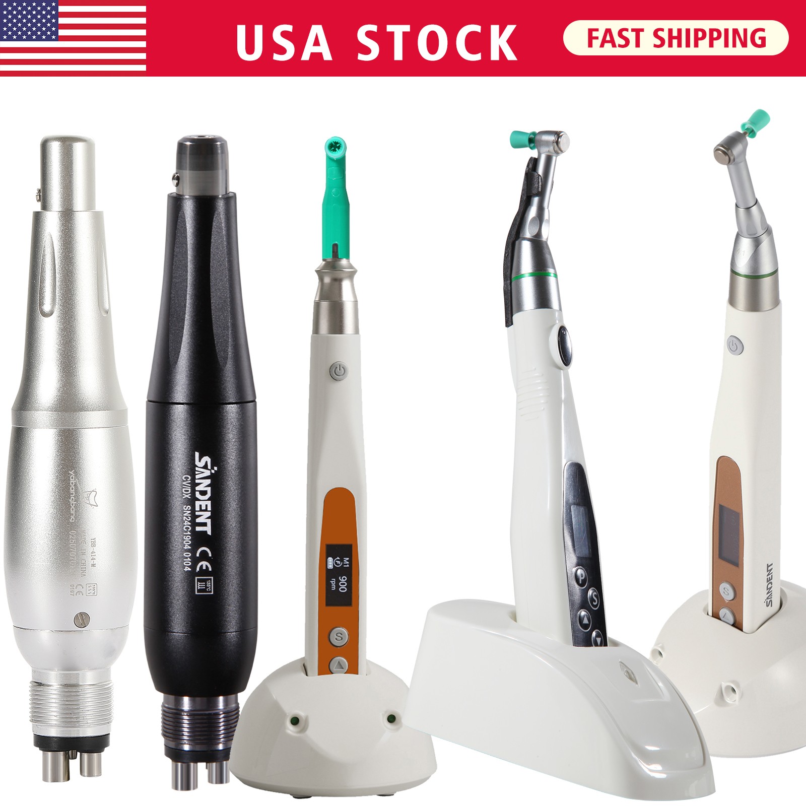 SANDENT Dental Cordless Hygiene Prophy Handpiece/Hygiene Prophy Air Motor 4 Hole