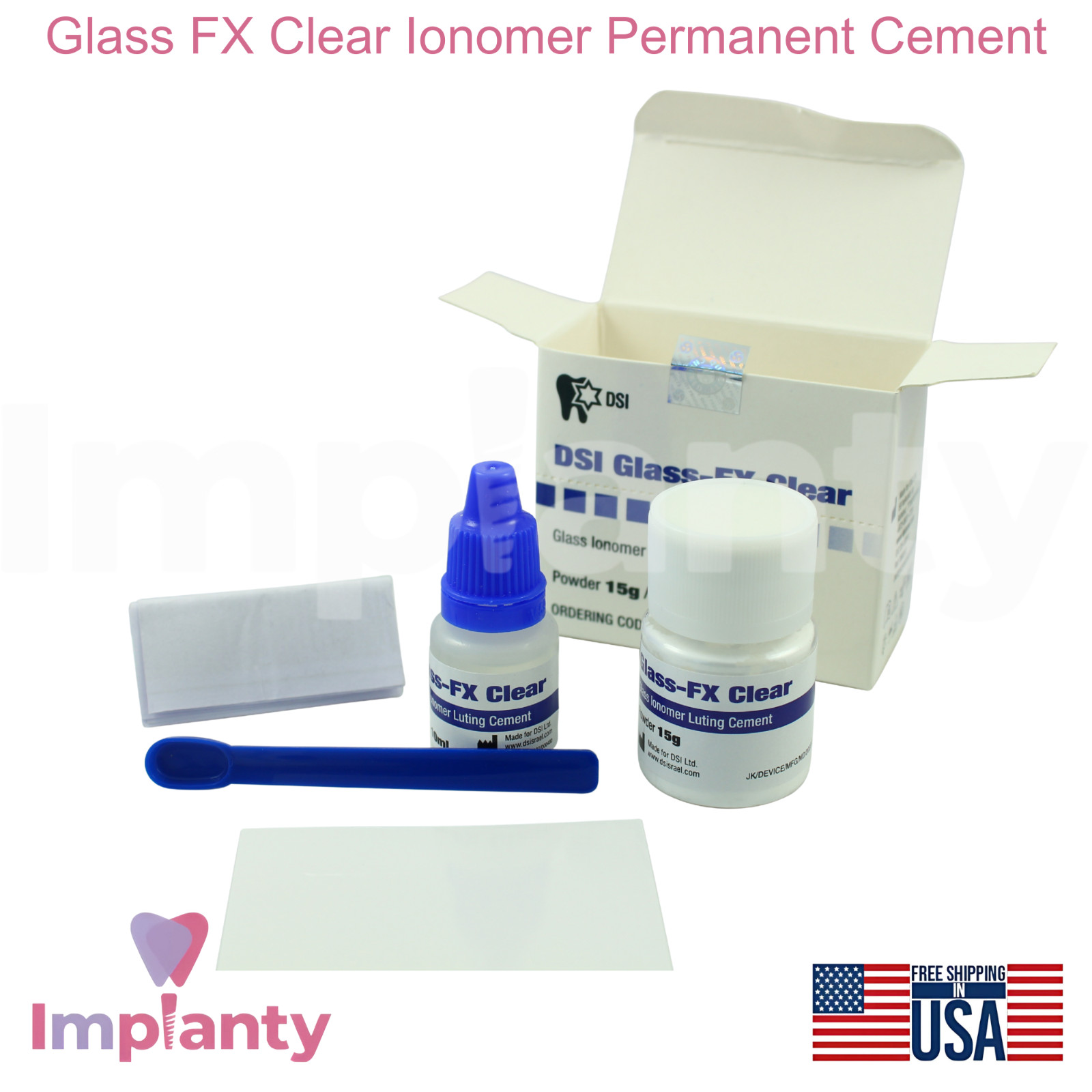 Glass FX Clear lonomer Permanent Translucent Self-curing Dental Cement