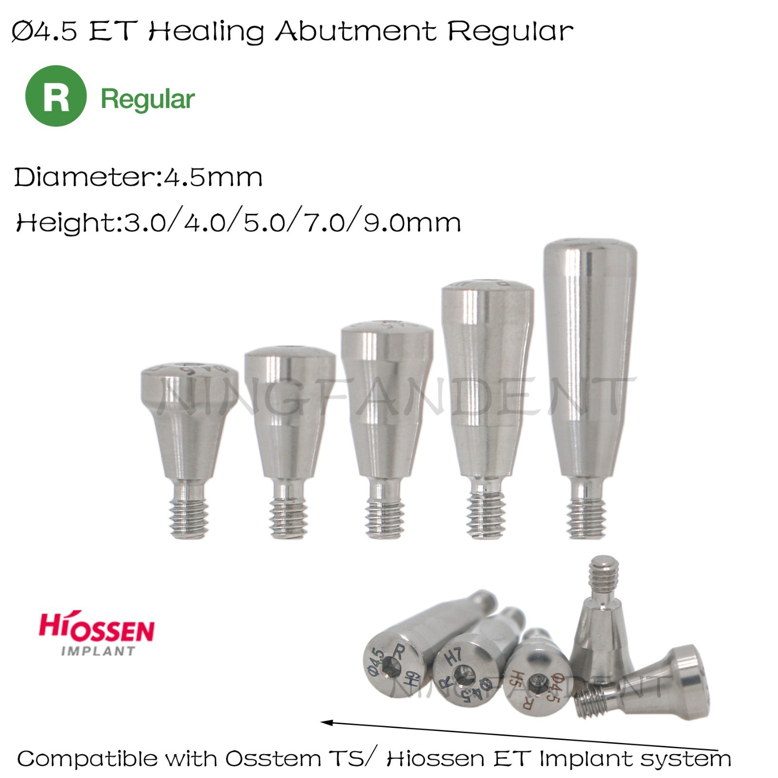 Dental Healing Abutment Cap Compatible with Hiossen ET III SA Regular Platform