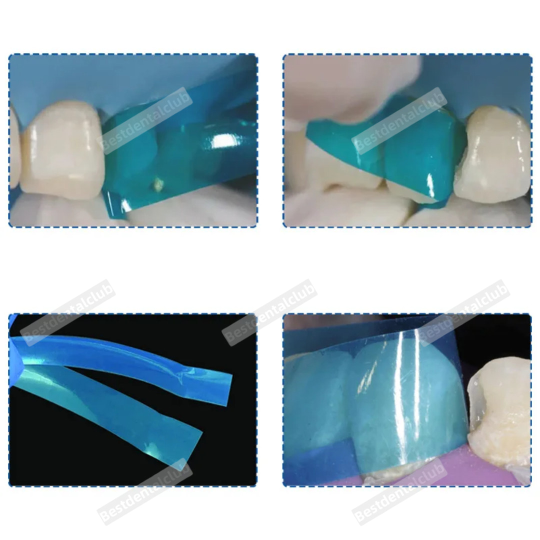 5Box Dental Blue View Matrix Contoured Anterior Matrices Mylar Anatomical Strip