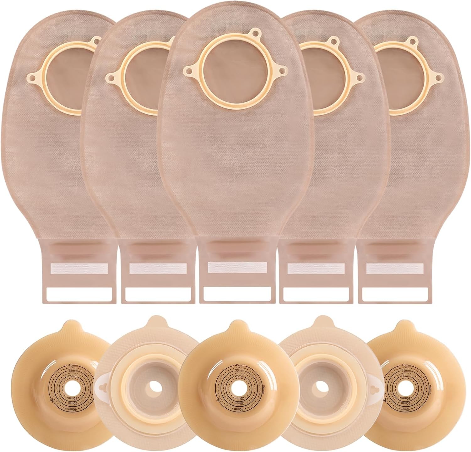 Colostomy Bags, 20 PCS Ostomy Supplies Two Piece Drainable Convex Bag…