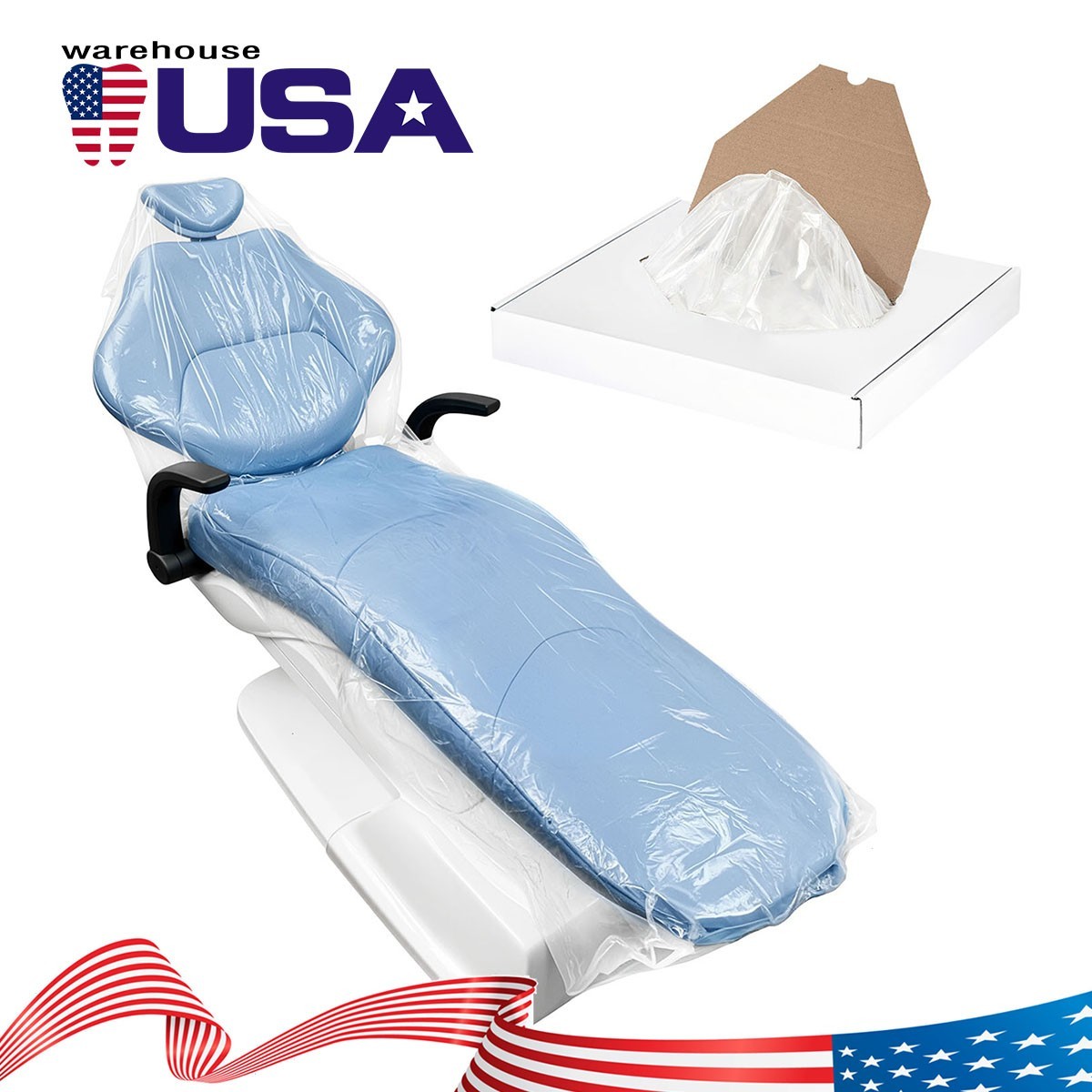 Dental Disposable Full Chair Covers Sleeves Clear Plastic 29″x80″ 125 Pcs