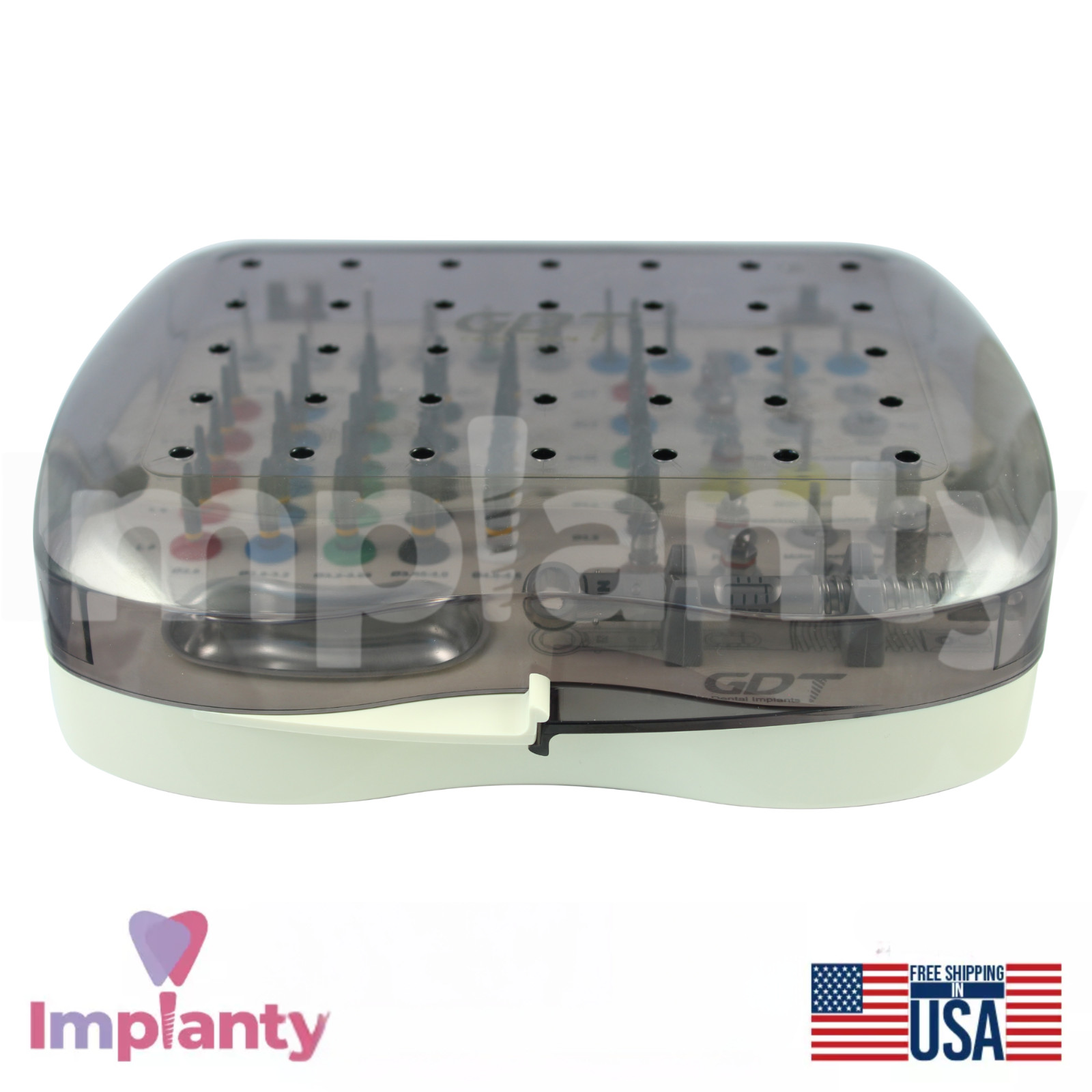 GDT Full Dental Fixture Procedural Kit Stainless Steel Tools DLC Coated Drills