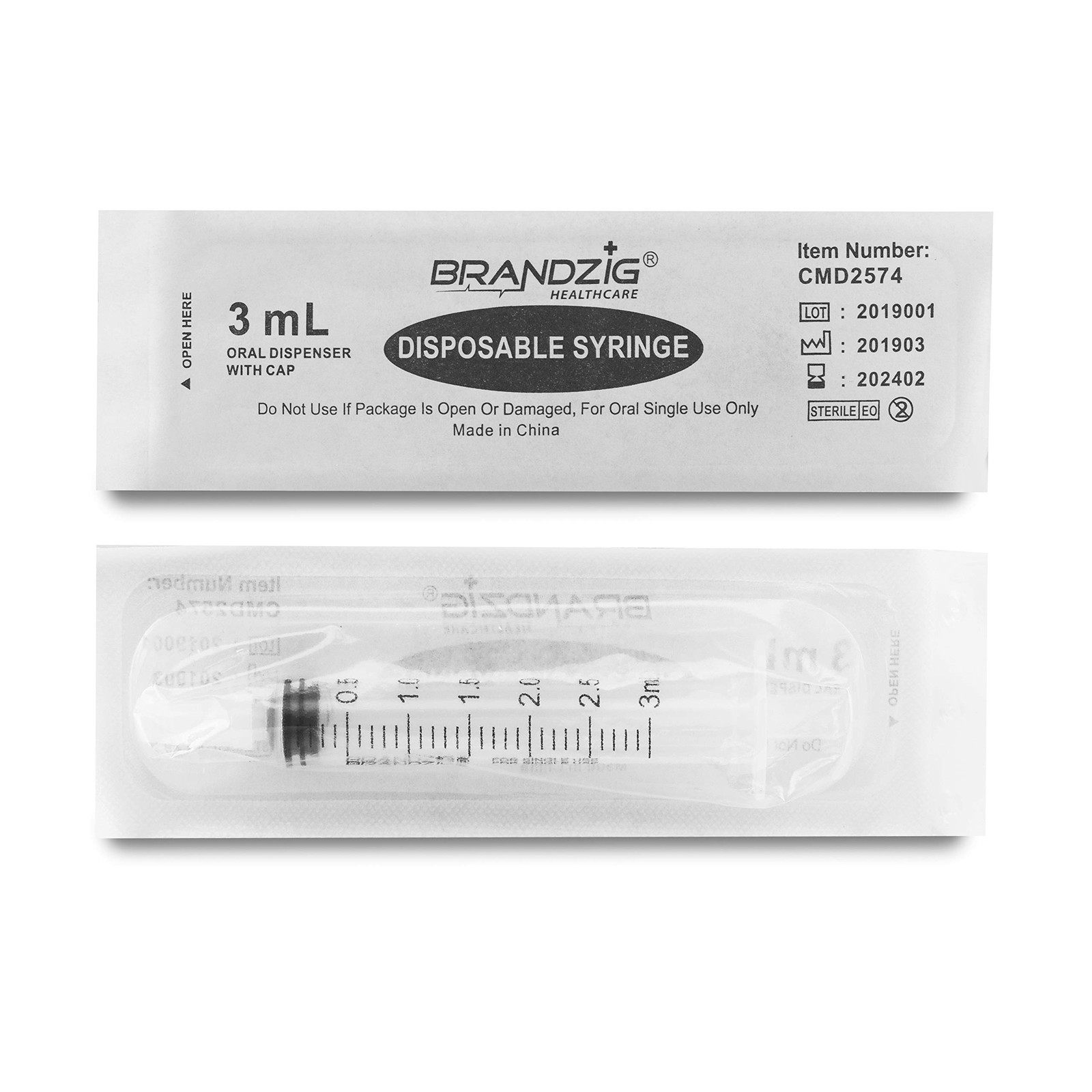 3ml Syringe With Cap (100 Pack) | Oral Dispenser 100 Count (Pack of 1)