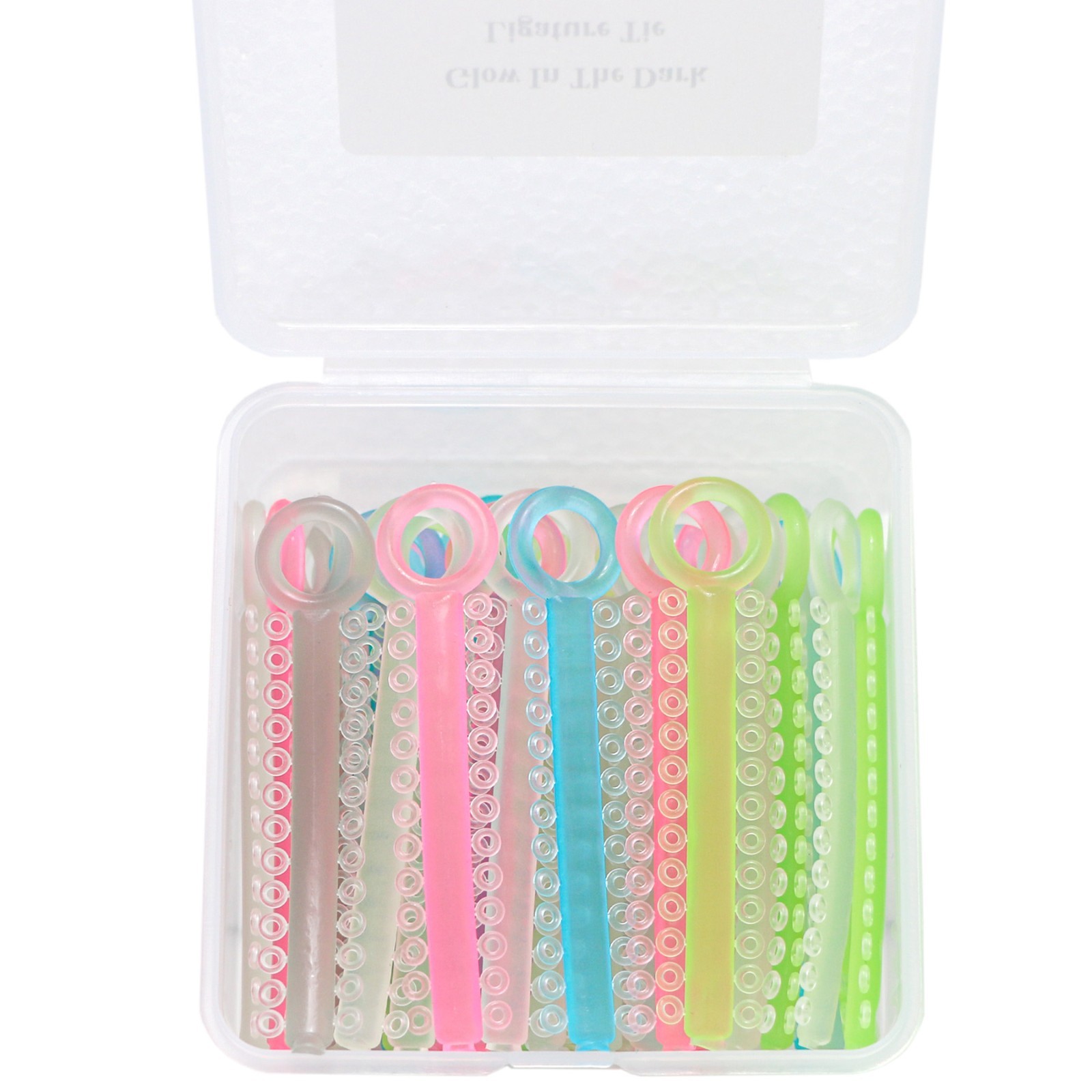 40 Stick Dental Orthodontic Ligature Ties Glow in Dark Braces Elastic Rubber