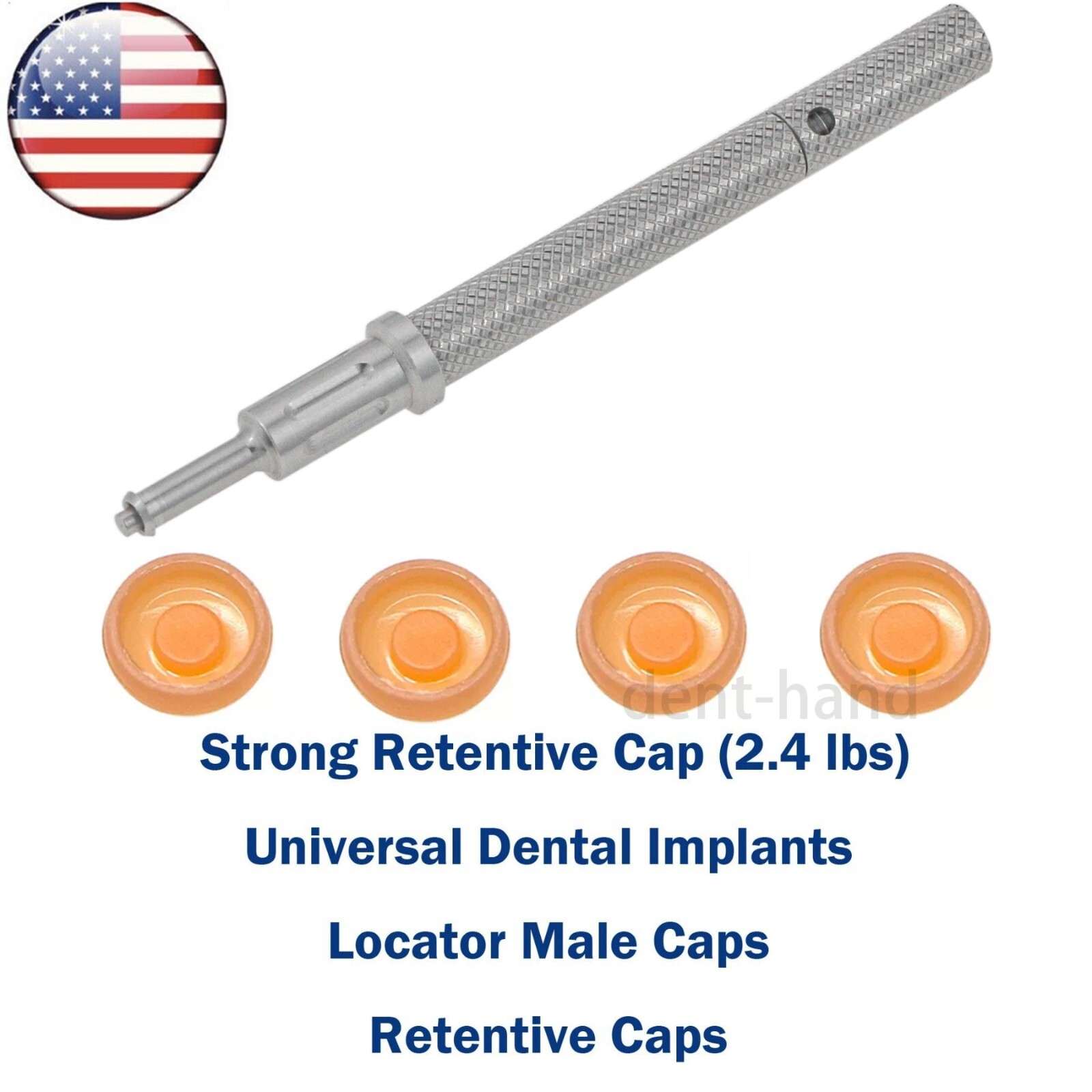 US Universal Dental 2.4 lbs Overdenture Retention Caps Implant Locator Core Tool