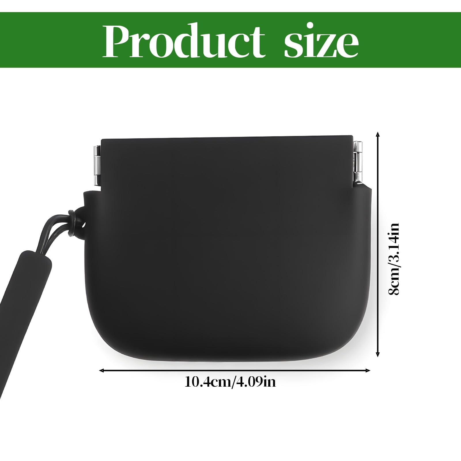 Silicone Retainer Case, Squeeze Top Holder with Lanyard Soft Black