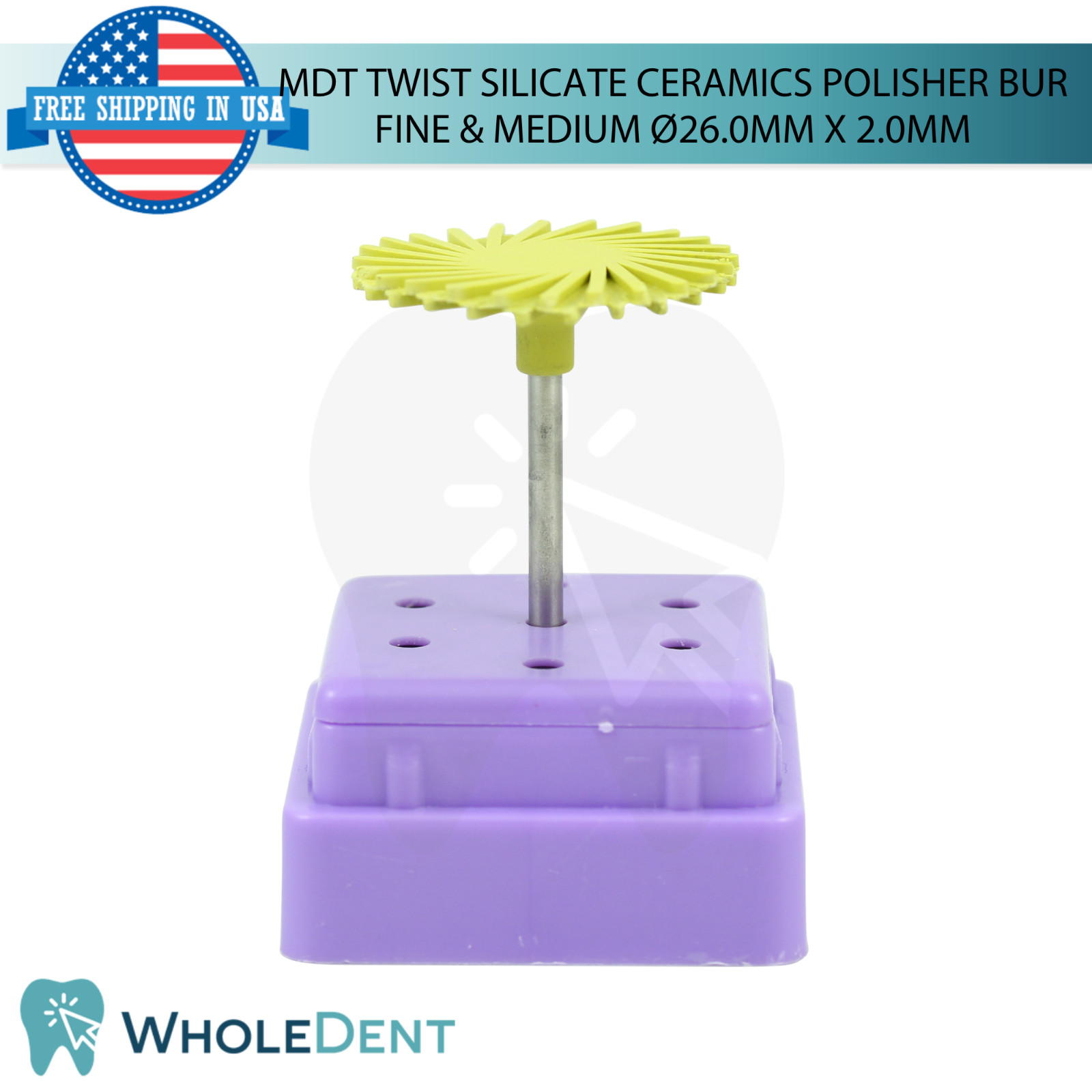 Dental MDT Twist Sil!cate Ceramics Polisher Bur Restorations Ø26.0mm X 2.0mm