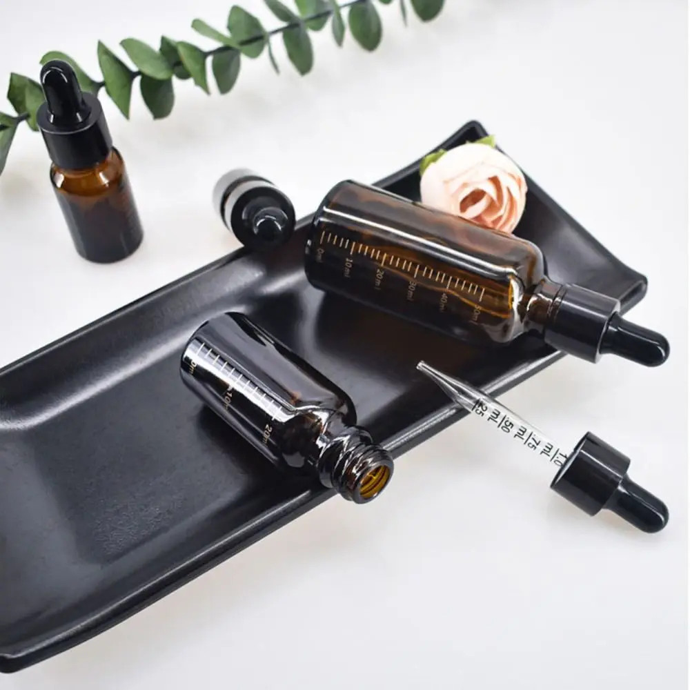 5ml-100ml Empty Dropper Bottle with Scale Reagent Eye Drop Amber Glass Aromather