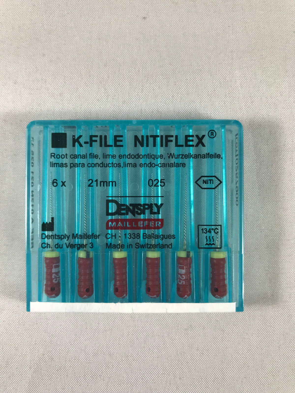 Dentsply Maillefer K-file Endodontic NiTiFlex steel 21mm All sizes 30 files/pk
