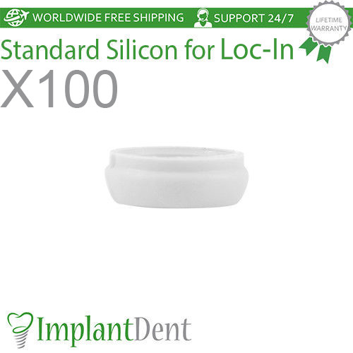 100x Dental Standard Silicone Cap For Loc-In Attachment Dentistry Lab