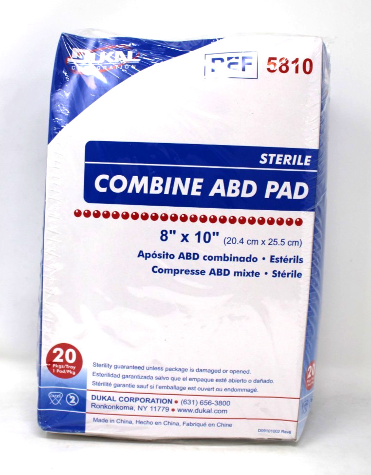 Dukal 5810 Combine ABD Pad 8″ x 10″ – 20/TR