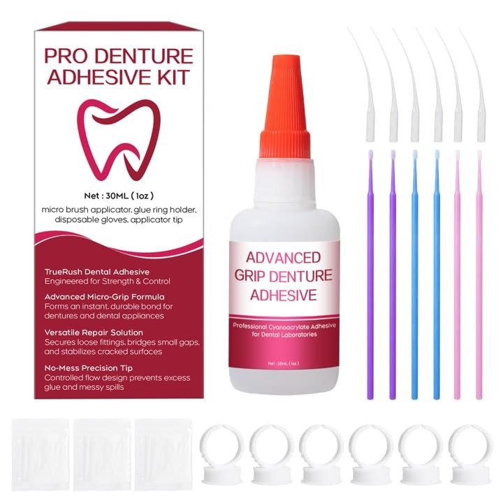 Fast-Setting Instant Bonding Glue for Dentures & Lab Tools – 15-60 Sec Repair, L