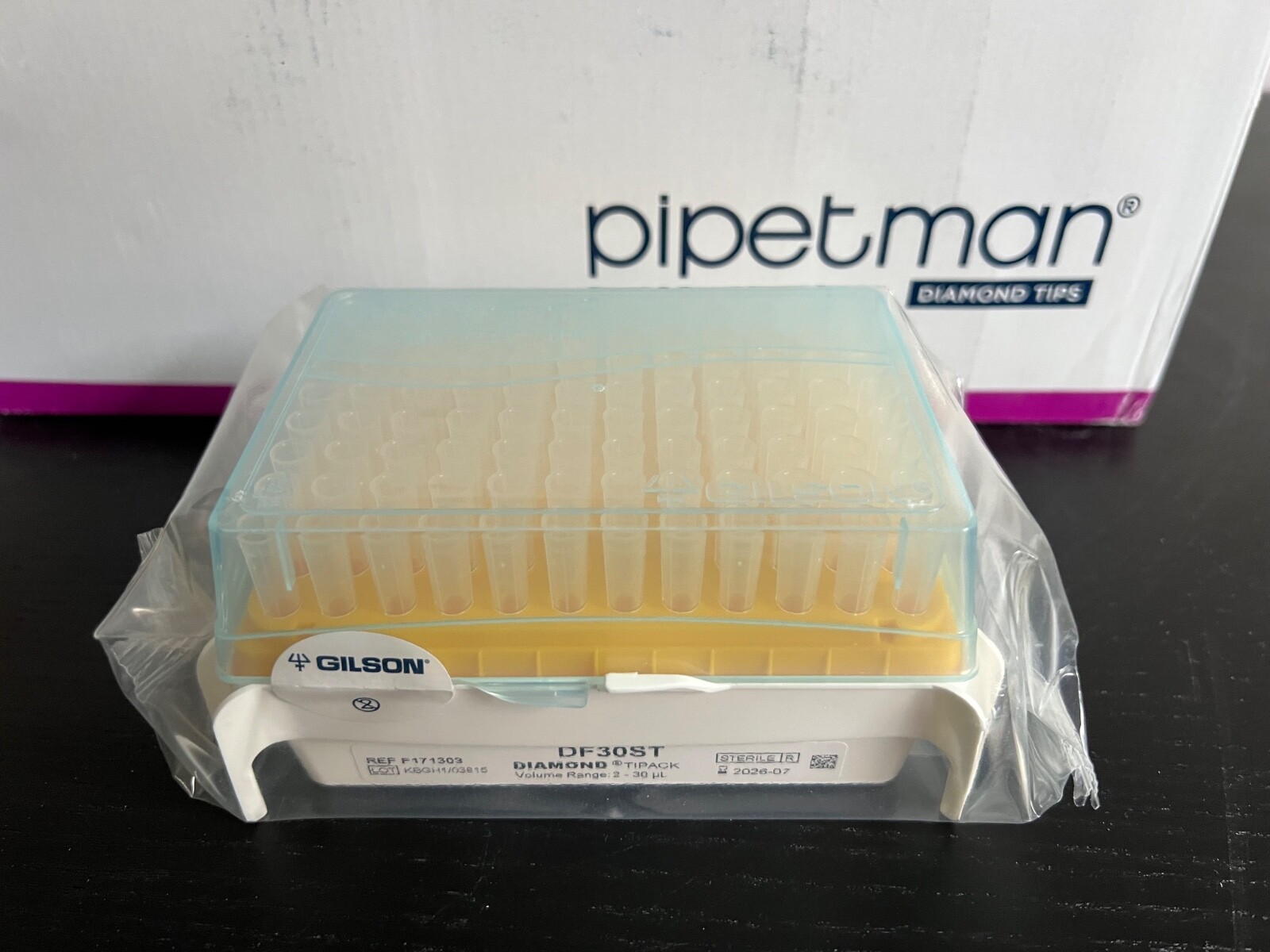 GILSON DIAMOND Pipette Tips DF30ST, 2-30 µL, 960 w/filter – Sterile 7/2026