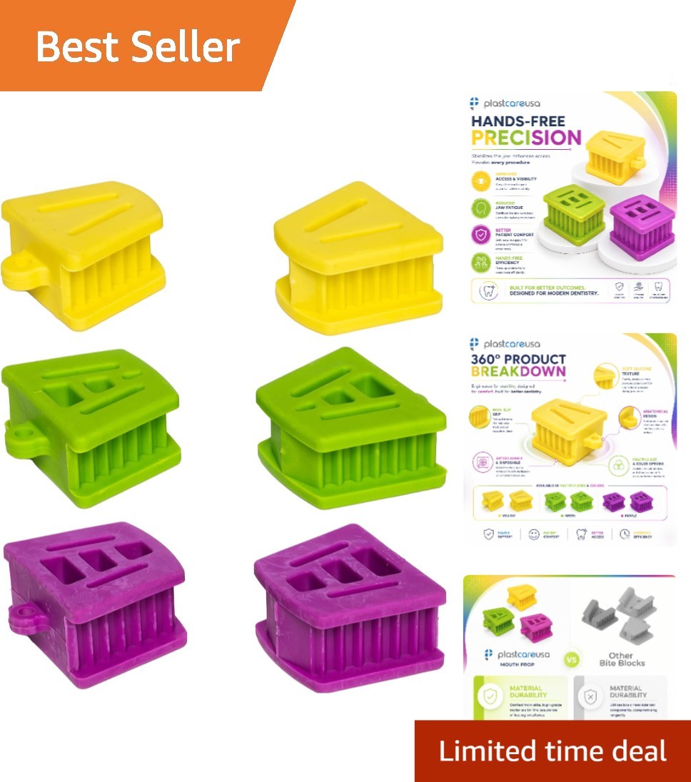 Autoclavable Dental Bite Blocks – Silicone Mouth Props for All Ages – Pack of 6
