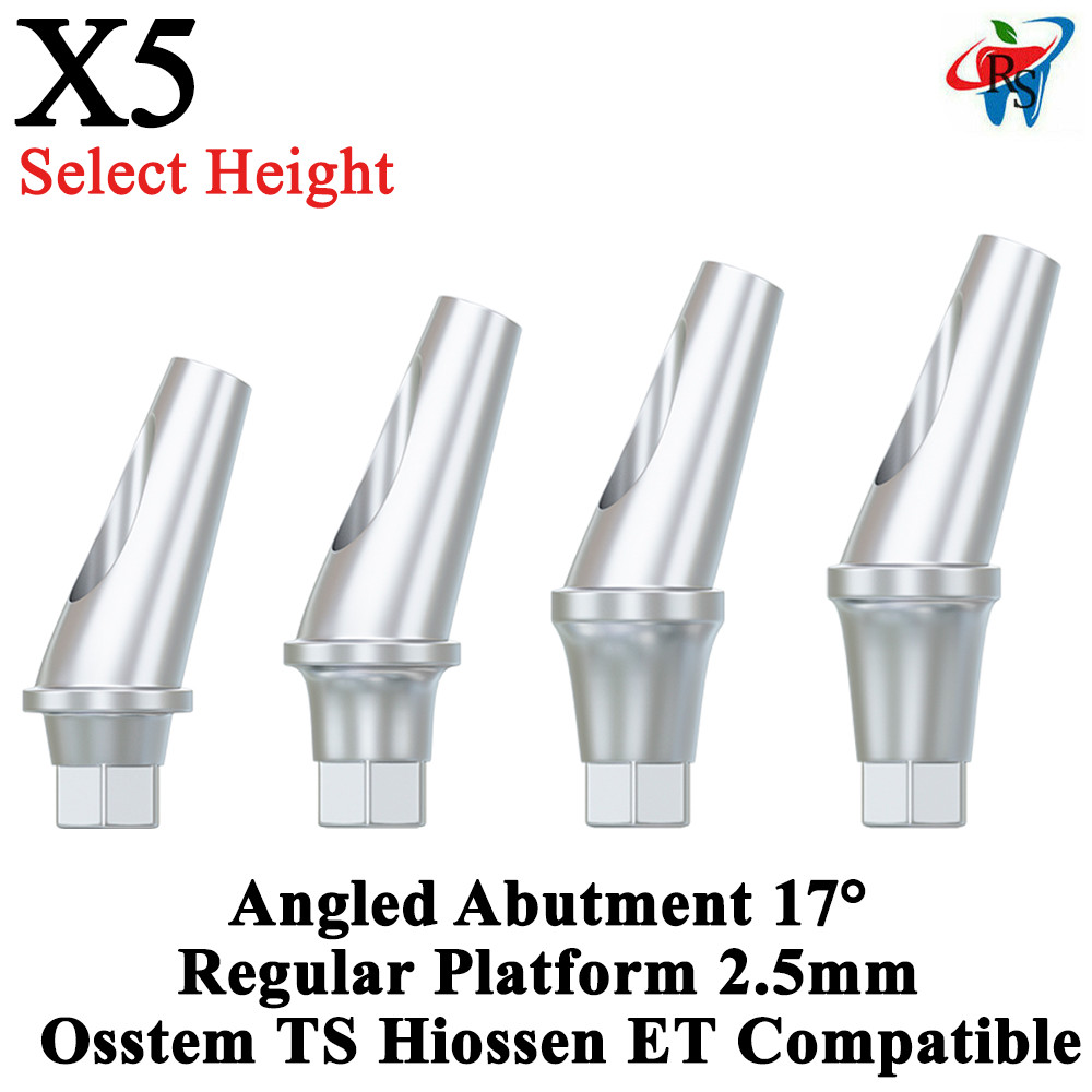 5pcs Prosthetic Anguled Adapter Heas 17° RP 2.5 Oss tem TS Compatible Dental Lab