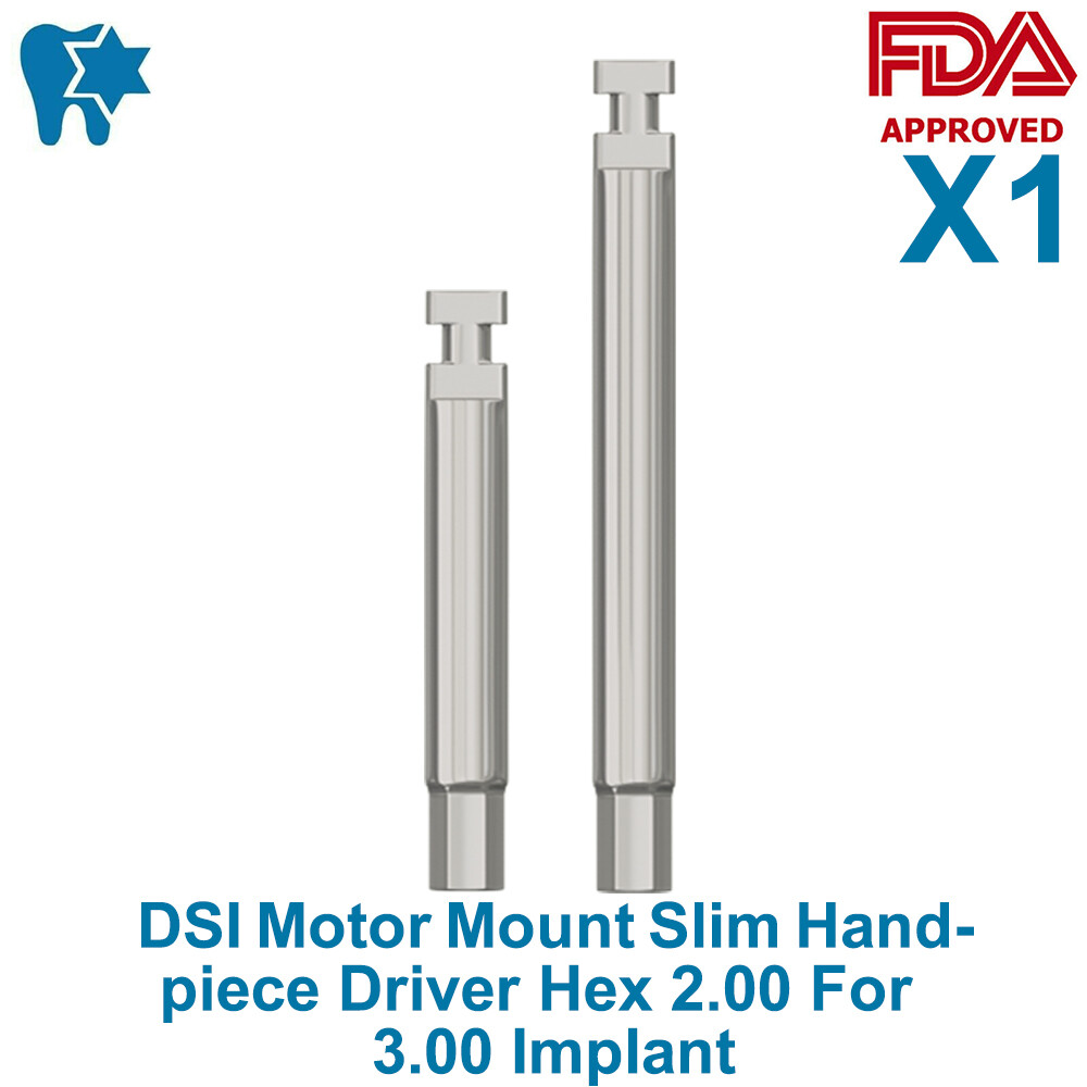 1x DSI Motor Mount Handpiece Driver For Slim Narrow Implant 3.00 Int Hex 2.0