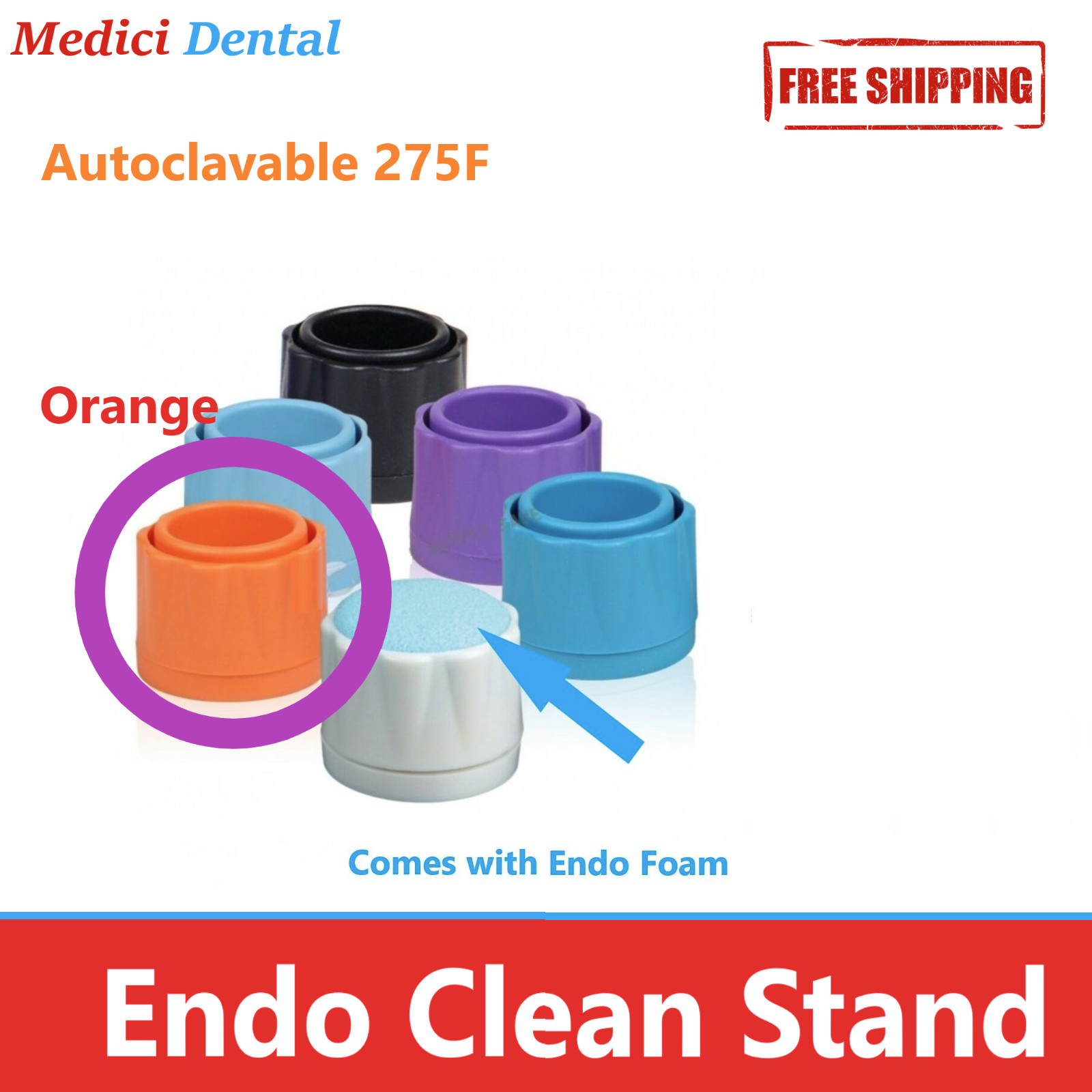 Dental Round Endo Clean Stand Cleaning Foam Sponge File Holder Base – Pick Color