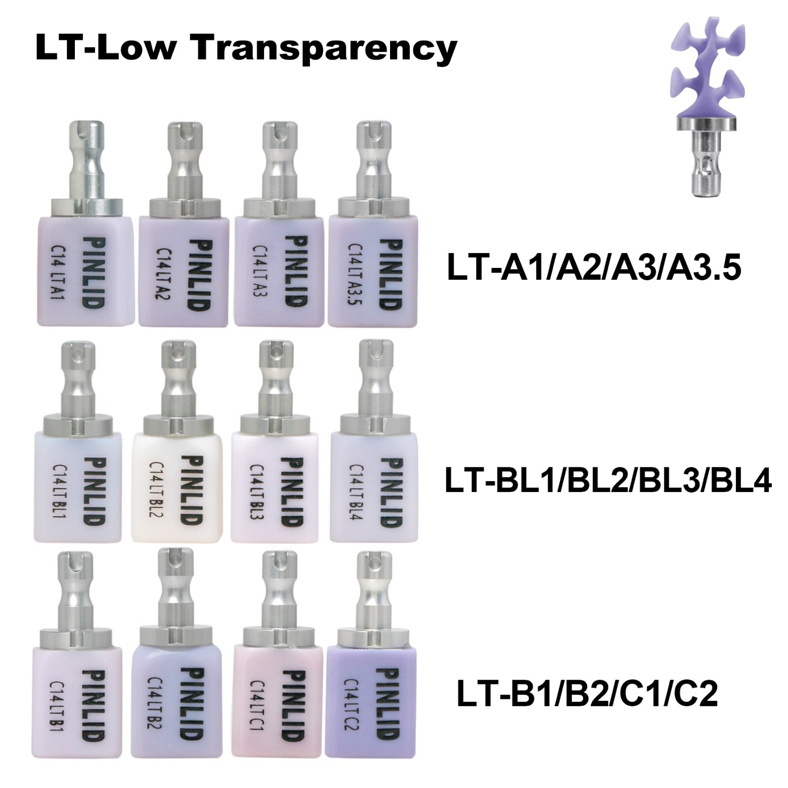 US Dental C14 HT/LT Emax Glass Ceramic Blocks Lithium Disilicate CAD/CAM CEREC