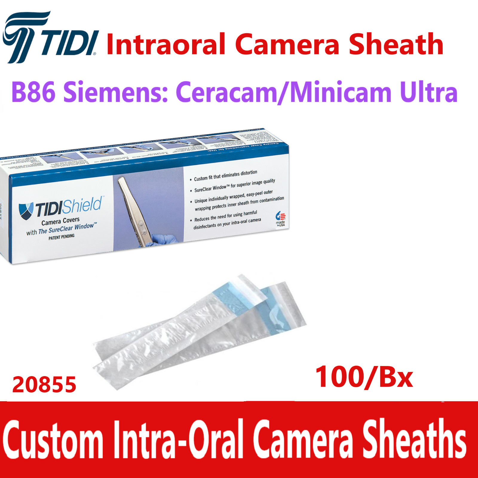 Dental Intra-Oral Camera Sheath Covers Siemens Ceracam/Minicam Ultra 20855 Cover
