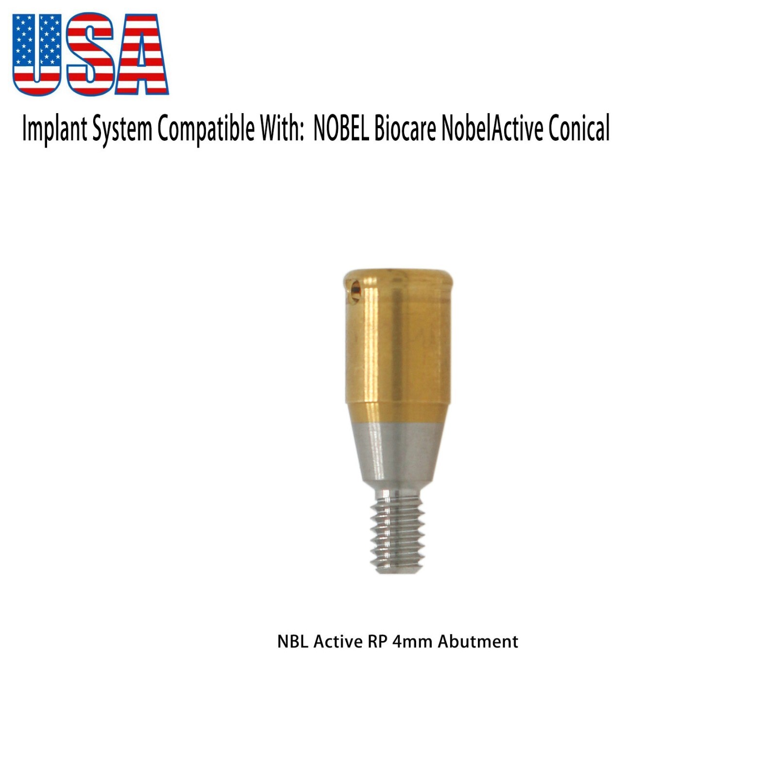 US Dental Locator Abutment Nobel Biocare Active NP/RP Conical Titanium 1.0-5.0mm