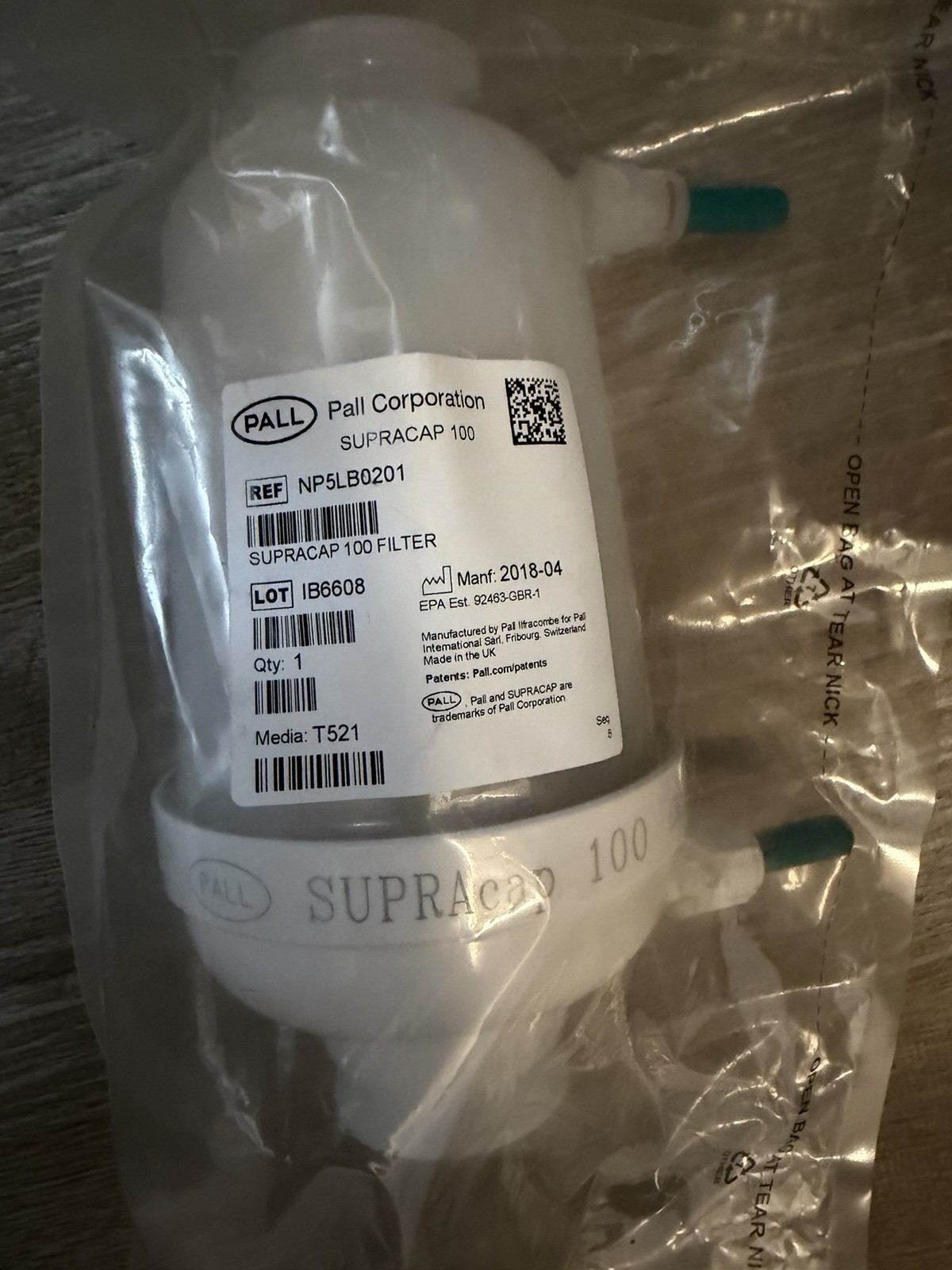 Pall NP5LB0201 Supracap 100 Filter !! MFG 2018 !! Sealed !!