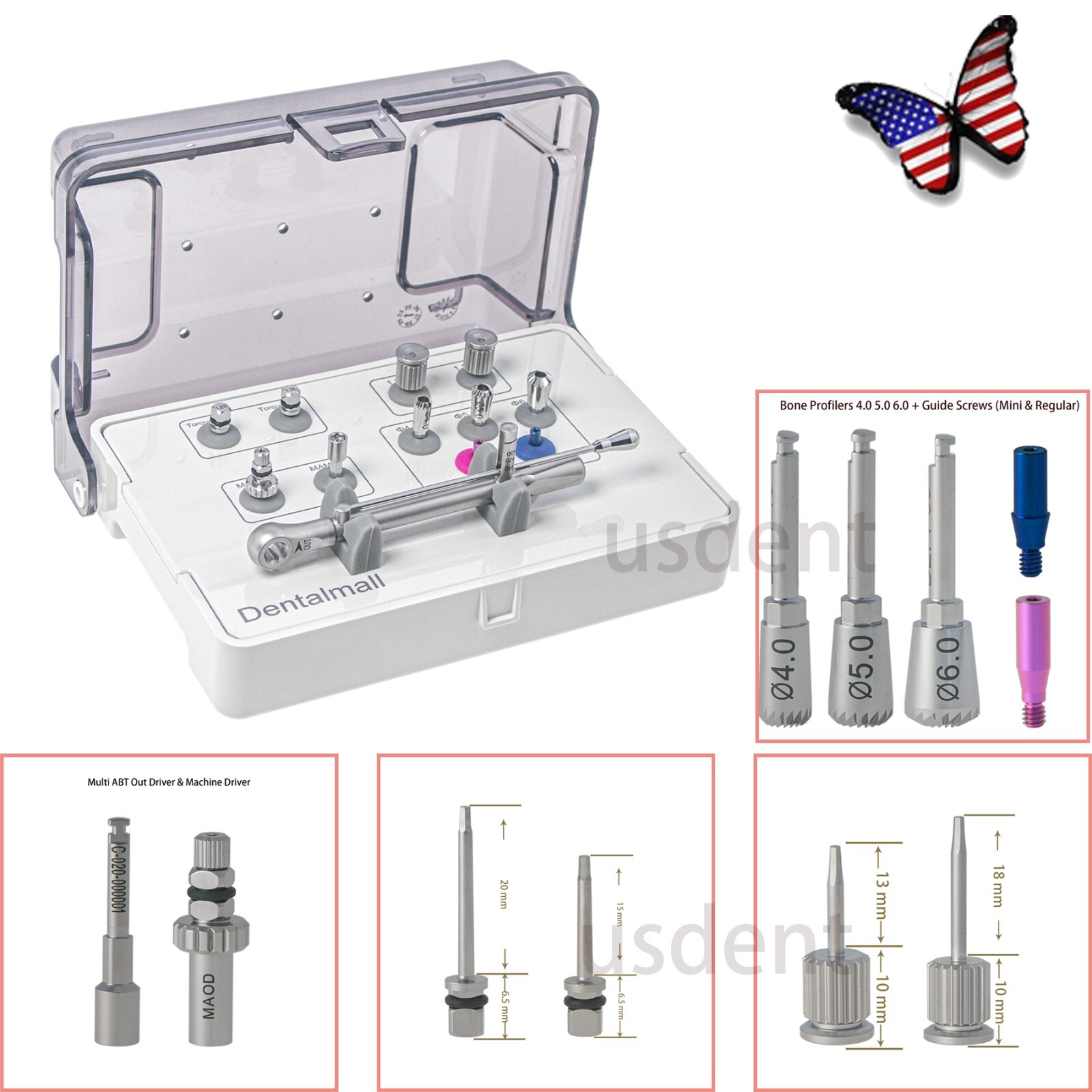 HIOSSEN OSSTEM PROSTHETIC KIT Implant Bone Profilers Torque Wrench Screwdrivers