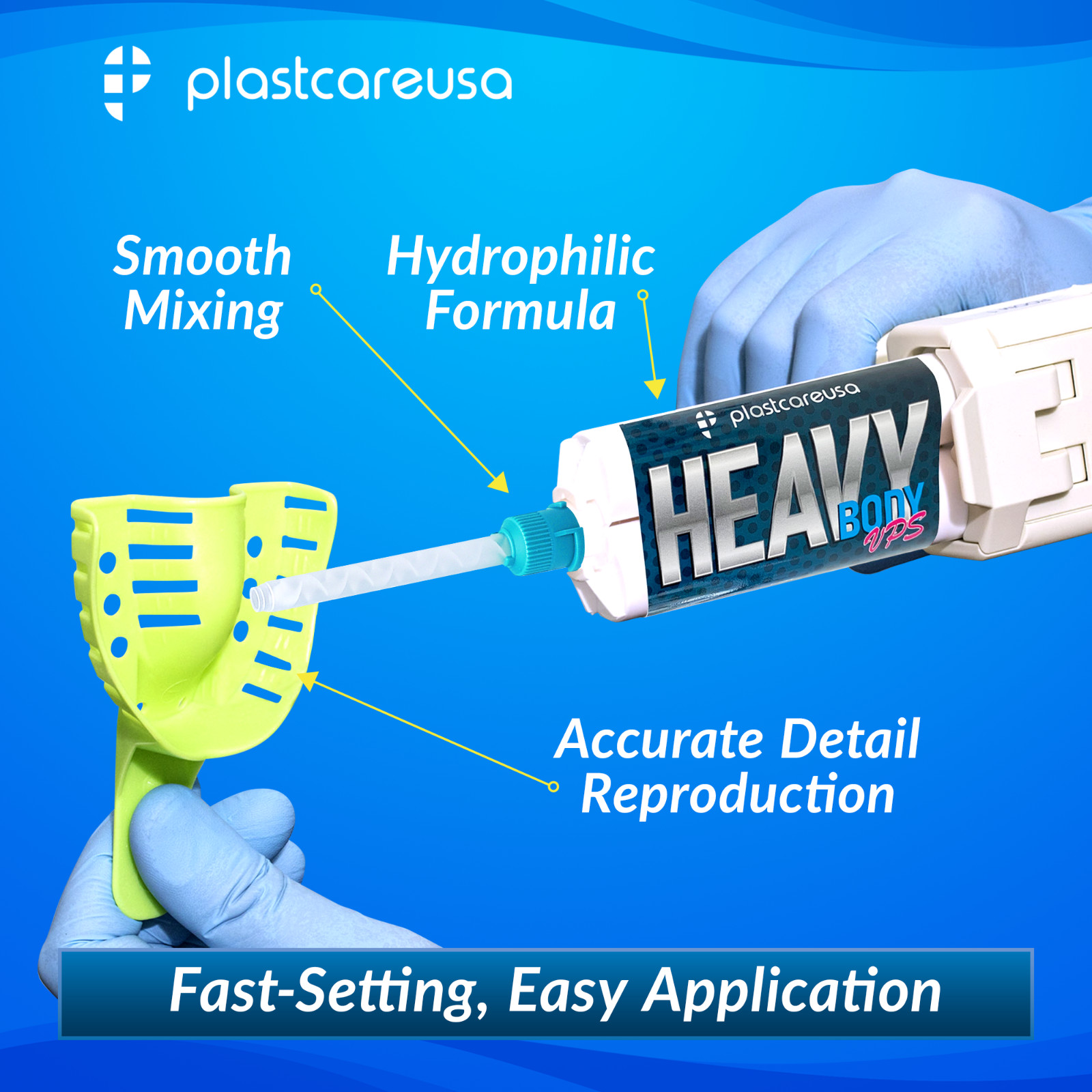 4 x Heavy Body Fast Rapid Set Impression Material, 50mL Cartridges