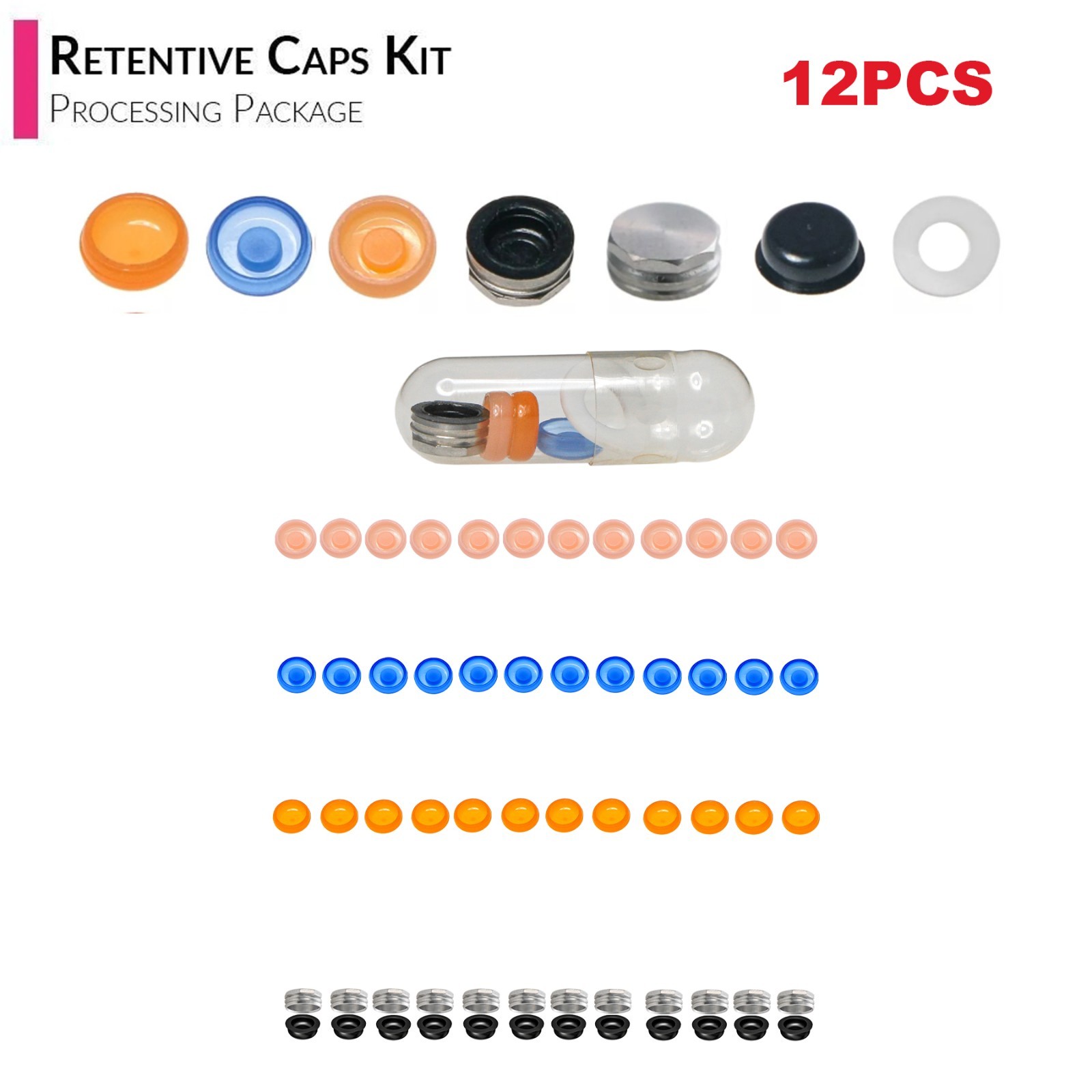 US Locator Overdenture Male Caps 0.8/1.2/2.4lbs PEEK Dental Retention Inserts