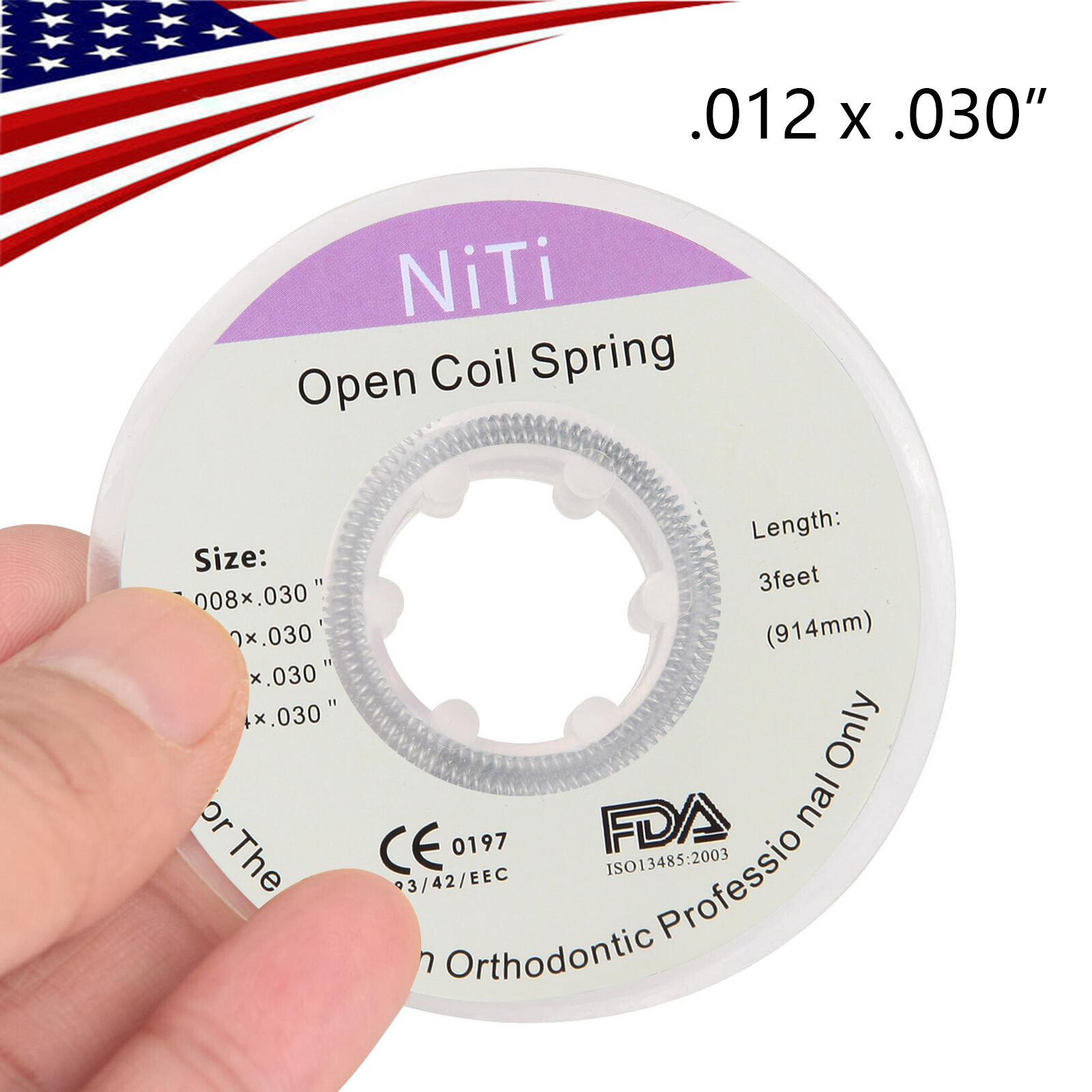 10 Roll Dental Orthodontic Niti Open Coil Spring Spool Dia.012 *030 ” inch 914mm