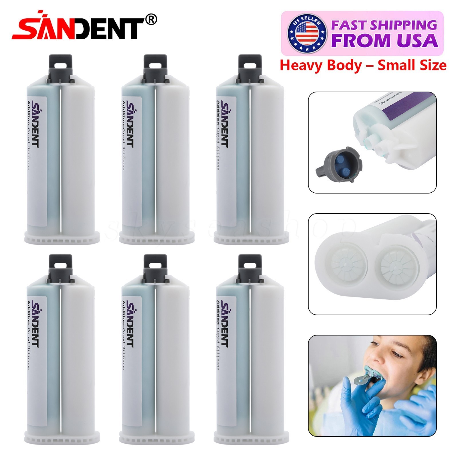 Heavy Body Fast Set, Dental Impression Material 50mL Cartridge 1-10X