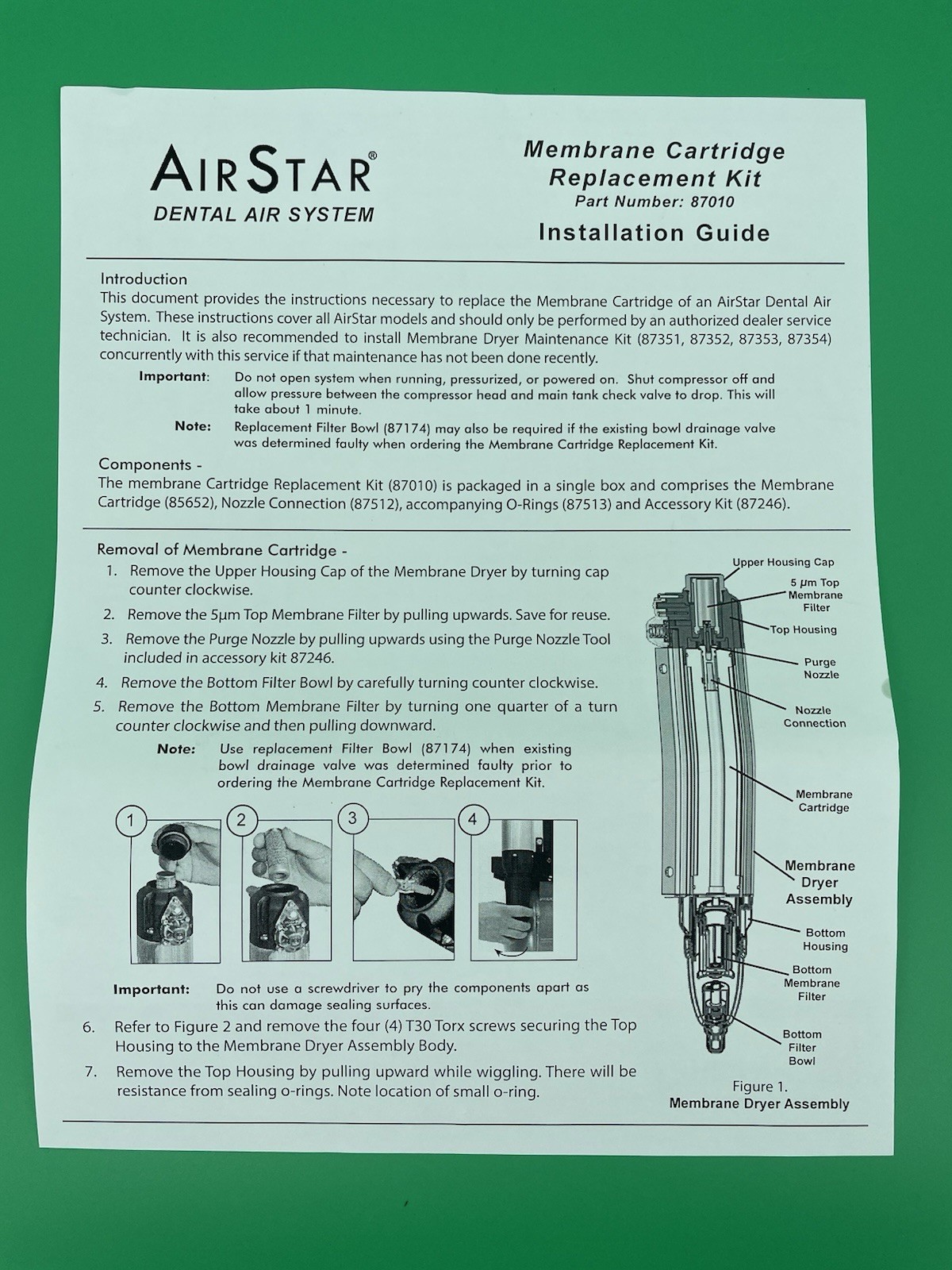 Pre-Owned Air Techniques AirStar Membrane Cartridge Replacement Kit #87010