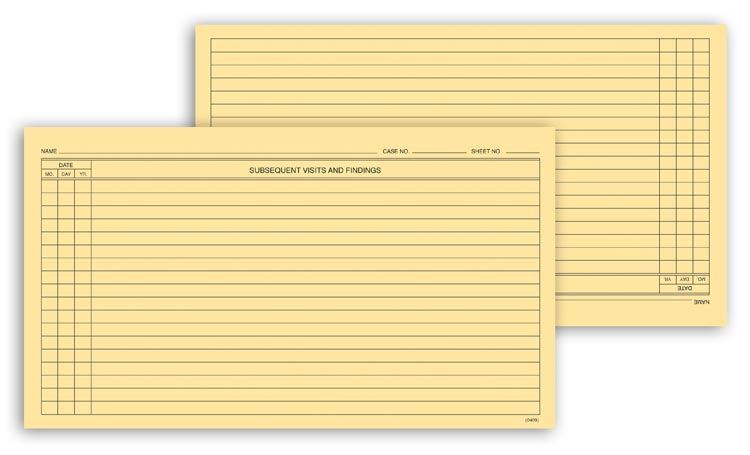 H159 Continuation Exam Records Single Sheet 4 1/2 x 8″ QTY 100