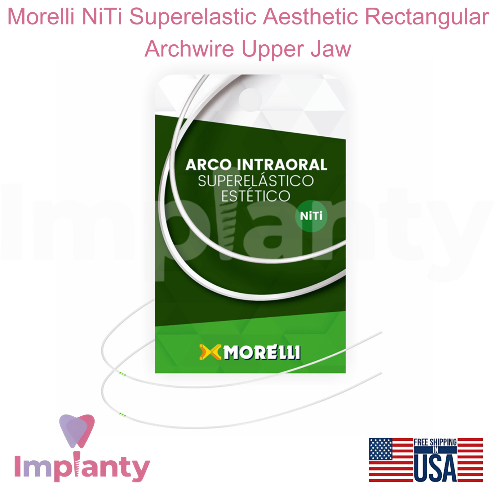Morelli NiTi Superelastic Aesthetic Rectangular Dental Archwire Upper Jaw 5pcs
