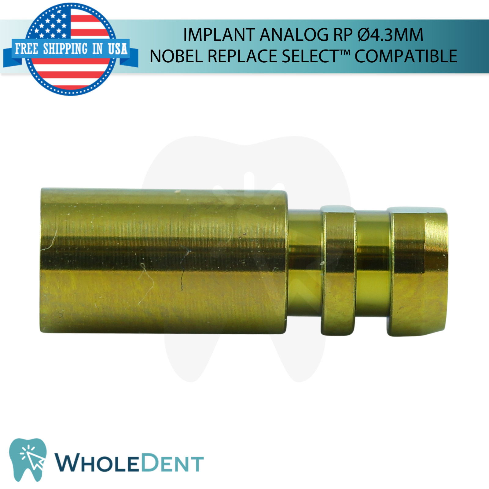 1x Dental Fixture Analog Ø4.3mm Regular RP N0bel Replace Select™ Compatible