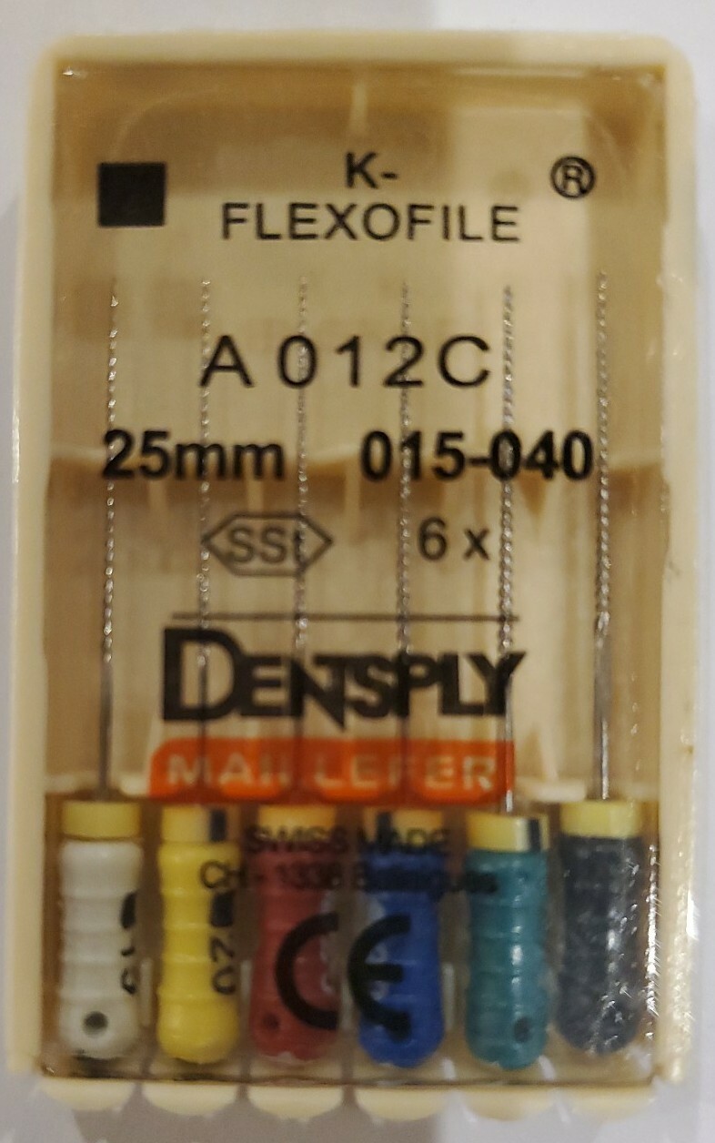 Dentsply Maillefer K-Flexofile Endodontic Dental Files 1 Pack 015-040 25 mm