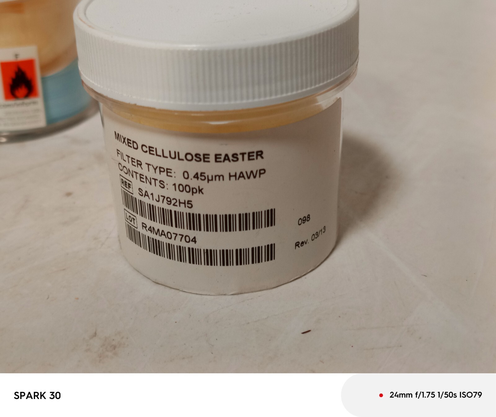 Millipore Nitrocellulose Membrane Mixed Cellulose Easter 0.45um HAWP 100ct