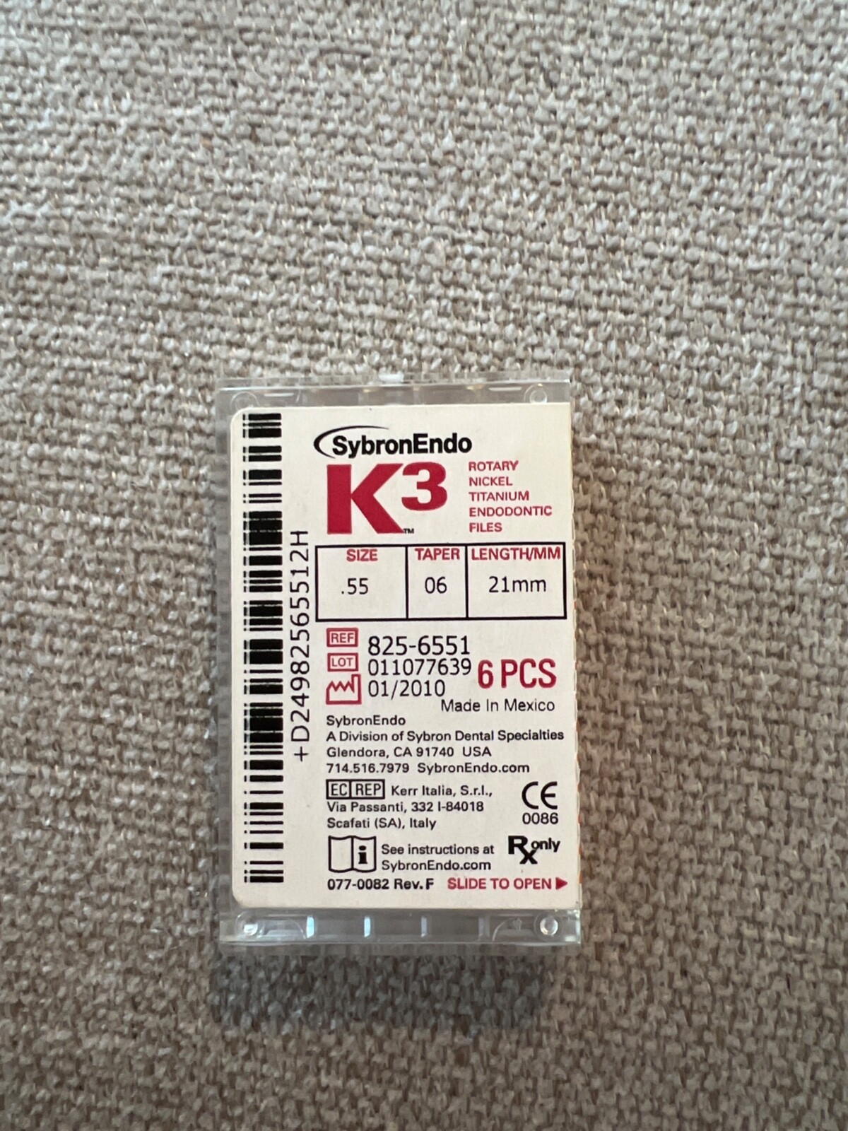 SybronEndo K3 Nickel-Titanium Files NiTi Endo Files K3 .55/.06 21mm