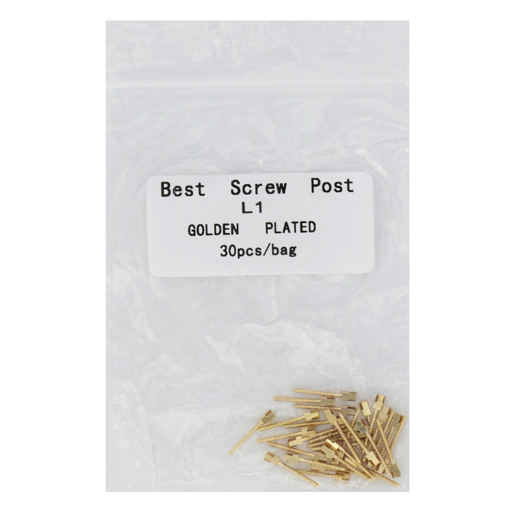 30 Pcs Dental Screw Post 24K Gold Plated Conical Refills S/M/L/XL For Root Canal